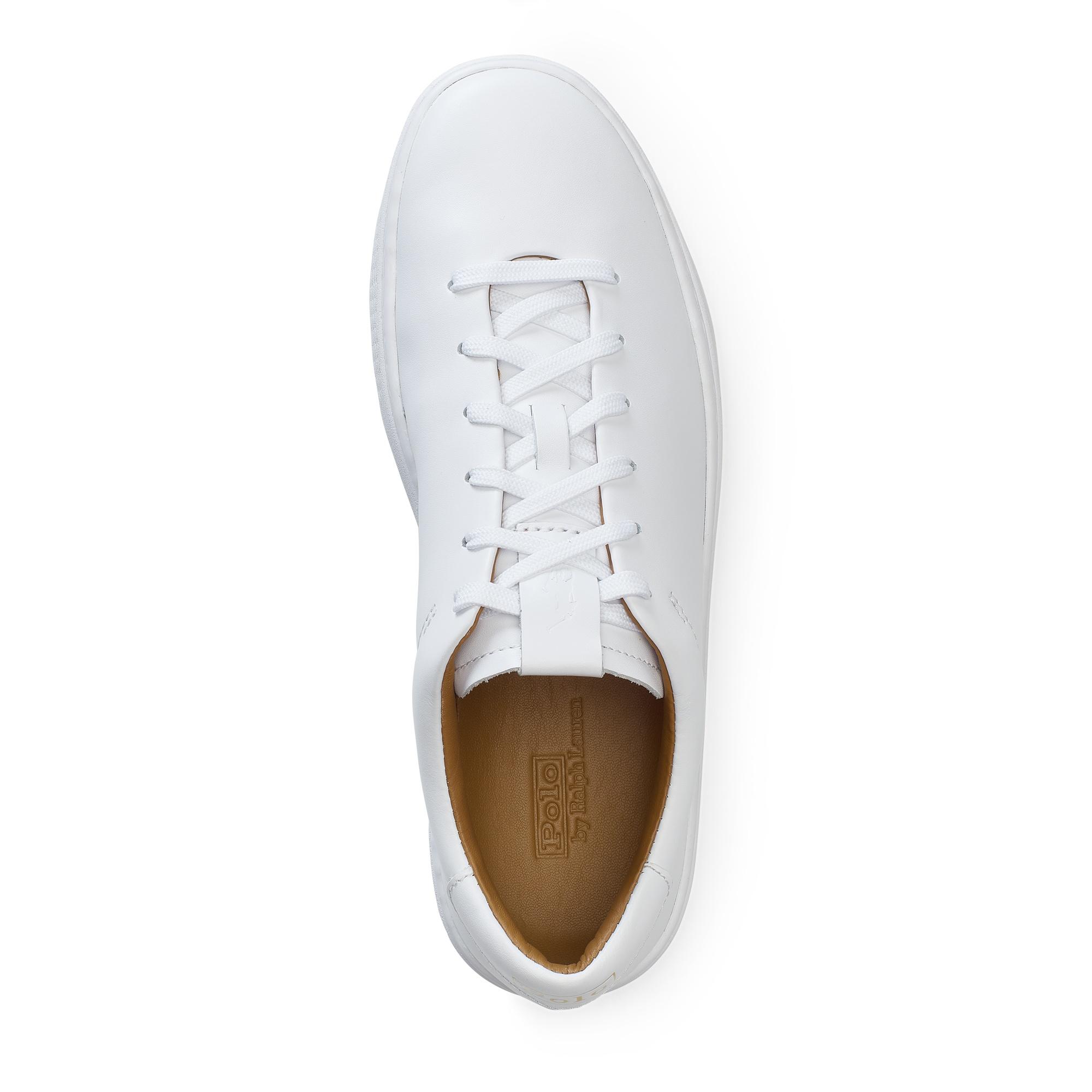 Ralph Lauren Court 125 Leather Sneaker in White - Lyst