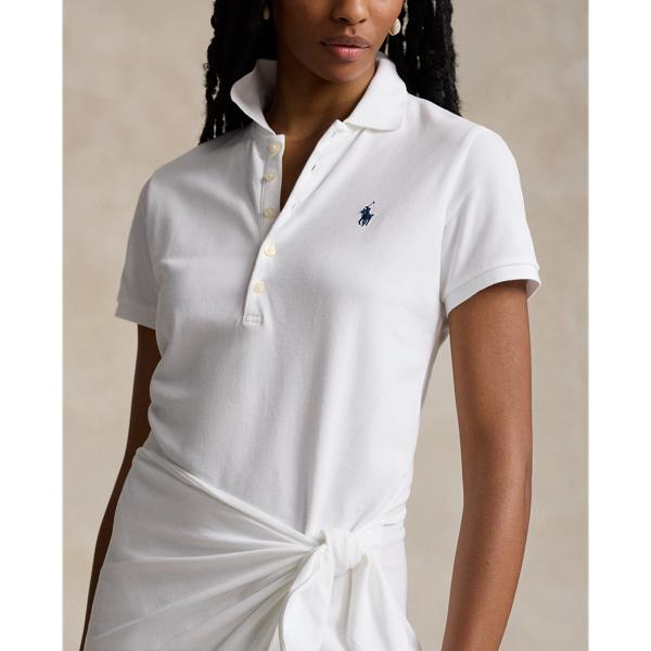 Polo Ralph Lauren Pique Faux-wrap Polo Shirtdress in White