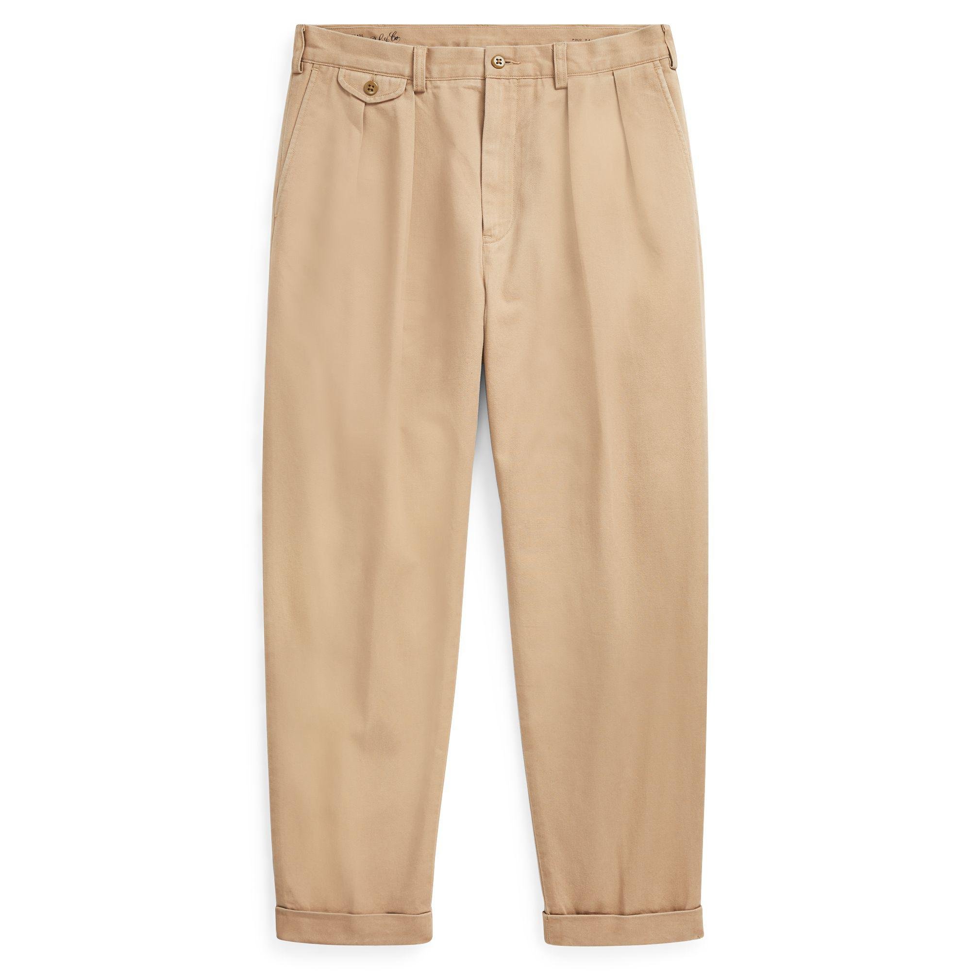 Polo Ralph Lauren Relaxed Fit Pleated Chino in Natural for Men | Lyst