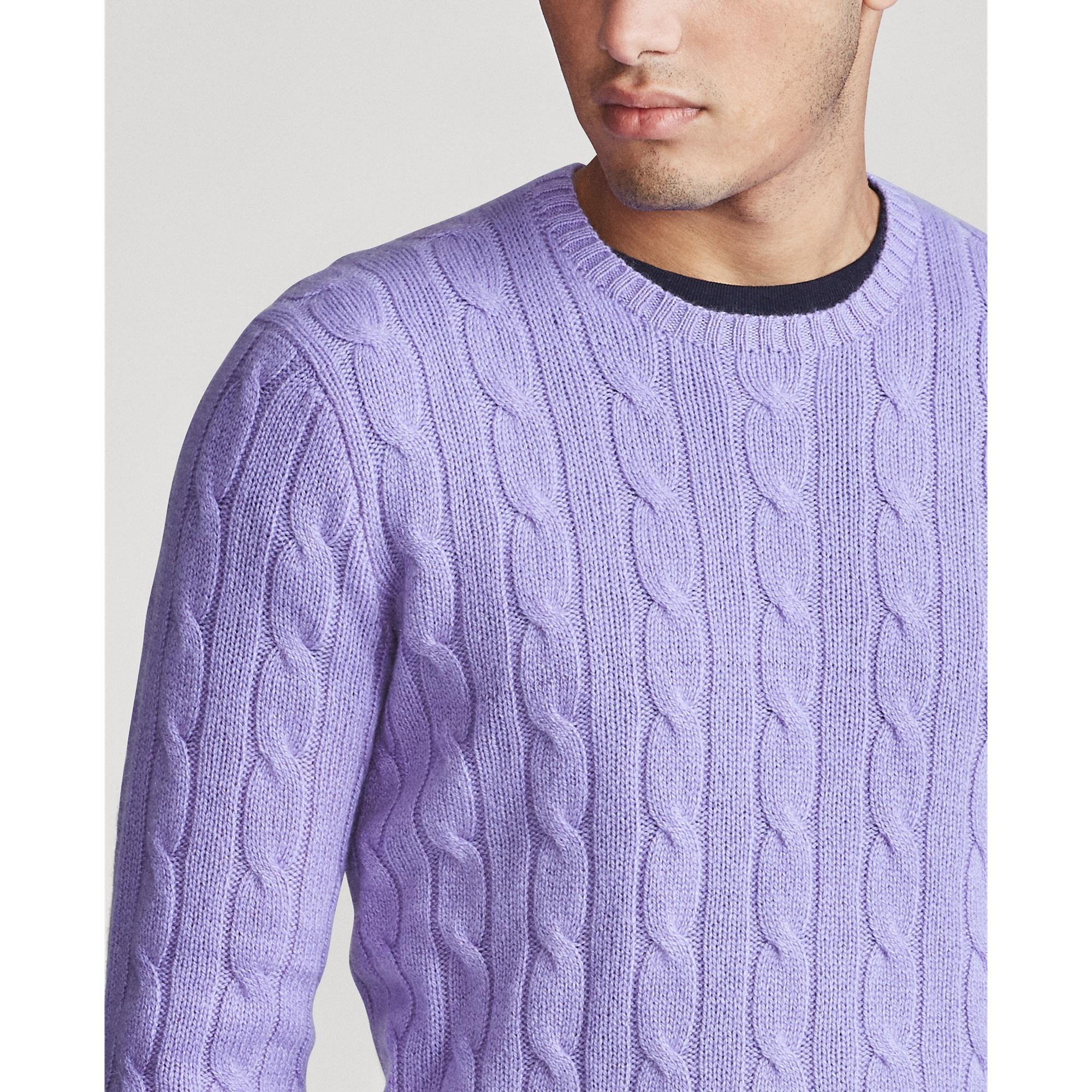 Polo Ralph Lauren Cable-knit Cashmere Sweater in Purple for Men - Lyst