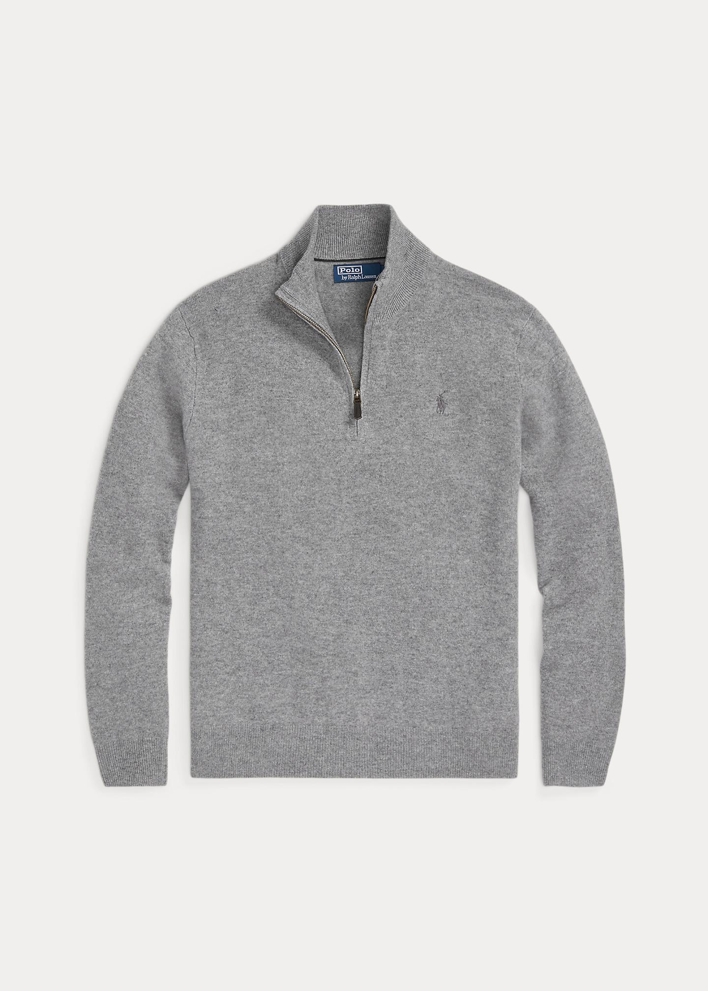 Polo Ralph Lauren Wollpullover mit Viertelreißverschluss in Grau für Herren  | Lyst DE