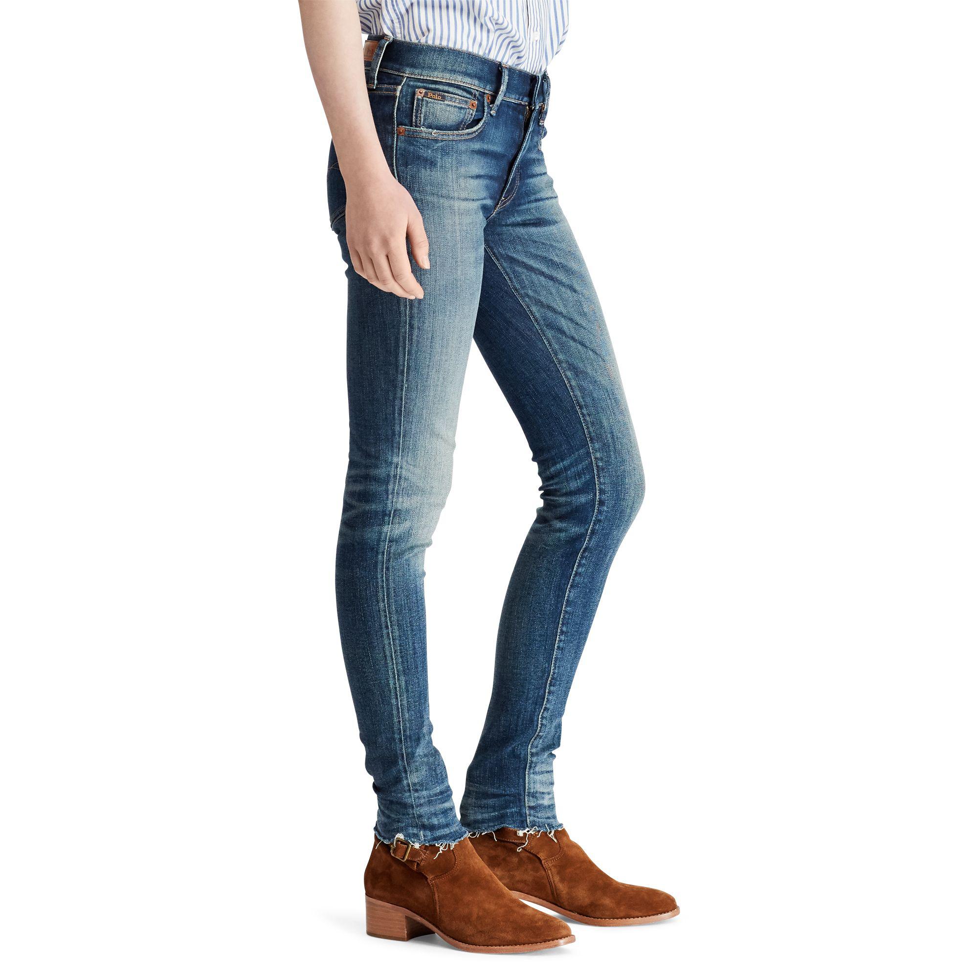Polo Ralph Lauren Denim Tompkins Skinny Crop Jean in Dark Indigo (Blue) - Lyst
