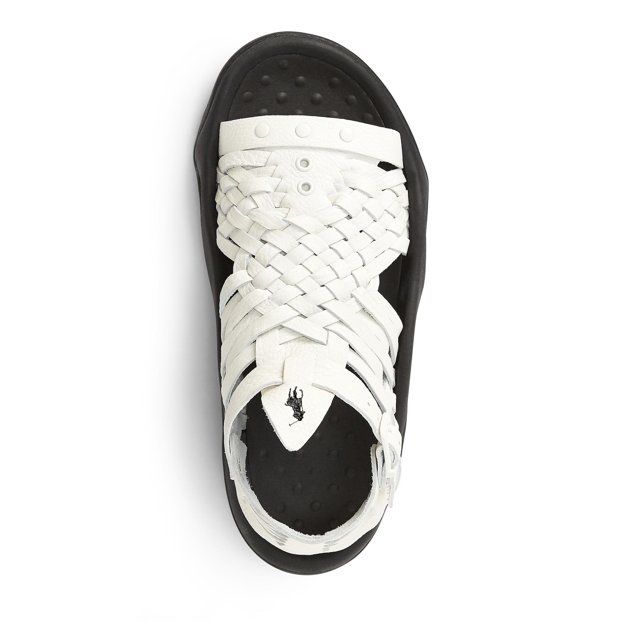 all white leather huaraches