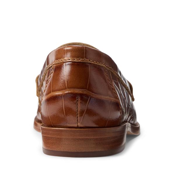 Ralph Lauren Wynnie Crocodile-Embossed Leather Loafer in  display picture 2