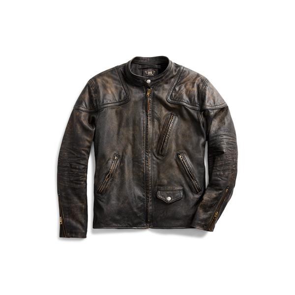 【極美品】RRL Slim Fit Leather Moto Jacket M rrl-Black-Ralph-Lauren-Slim-
