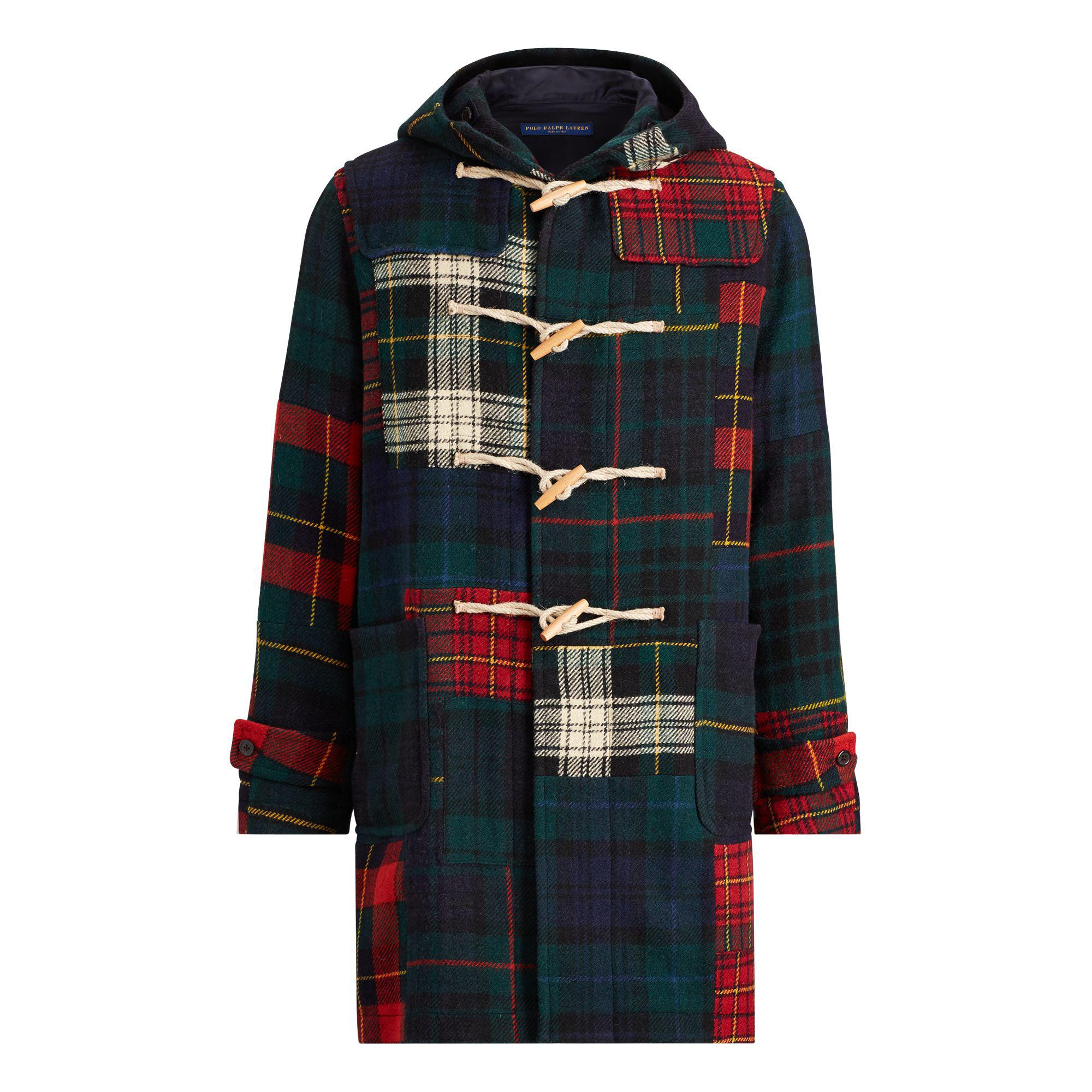 Polo Ralph Lauren Patchwork Tweed Duffel Coat for Men - Lyst