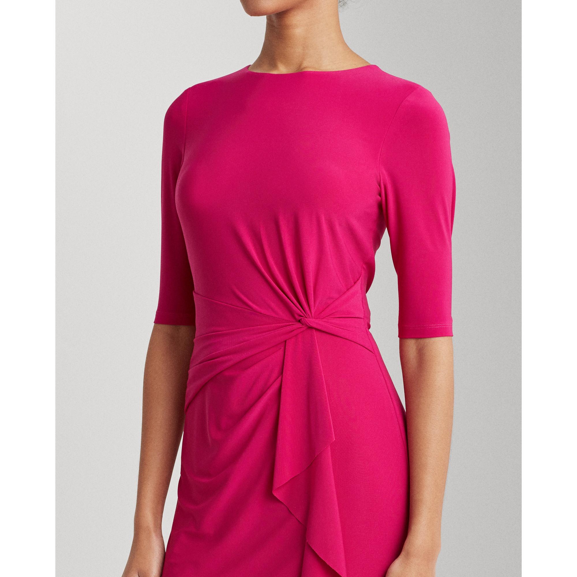 Ralph Lauren Twisted-knot Jersey Dress in Bright Fuchsia (Pink) - Lyst