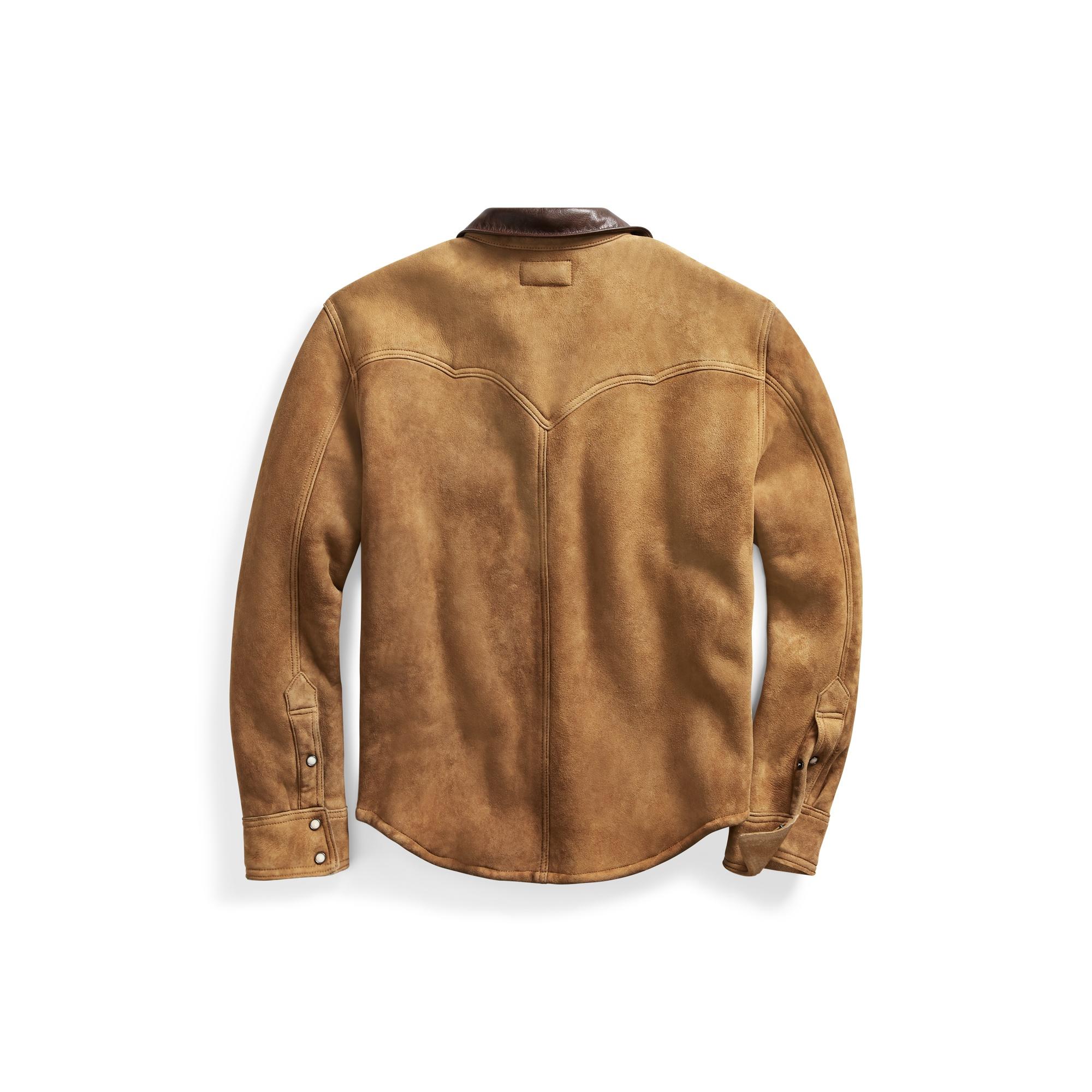 rrl shearling western shirt jacket