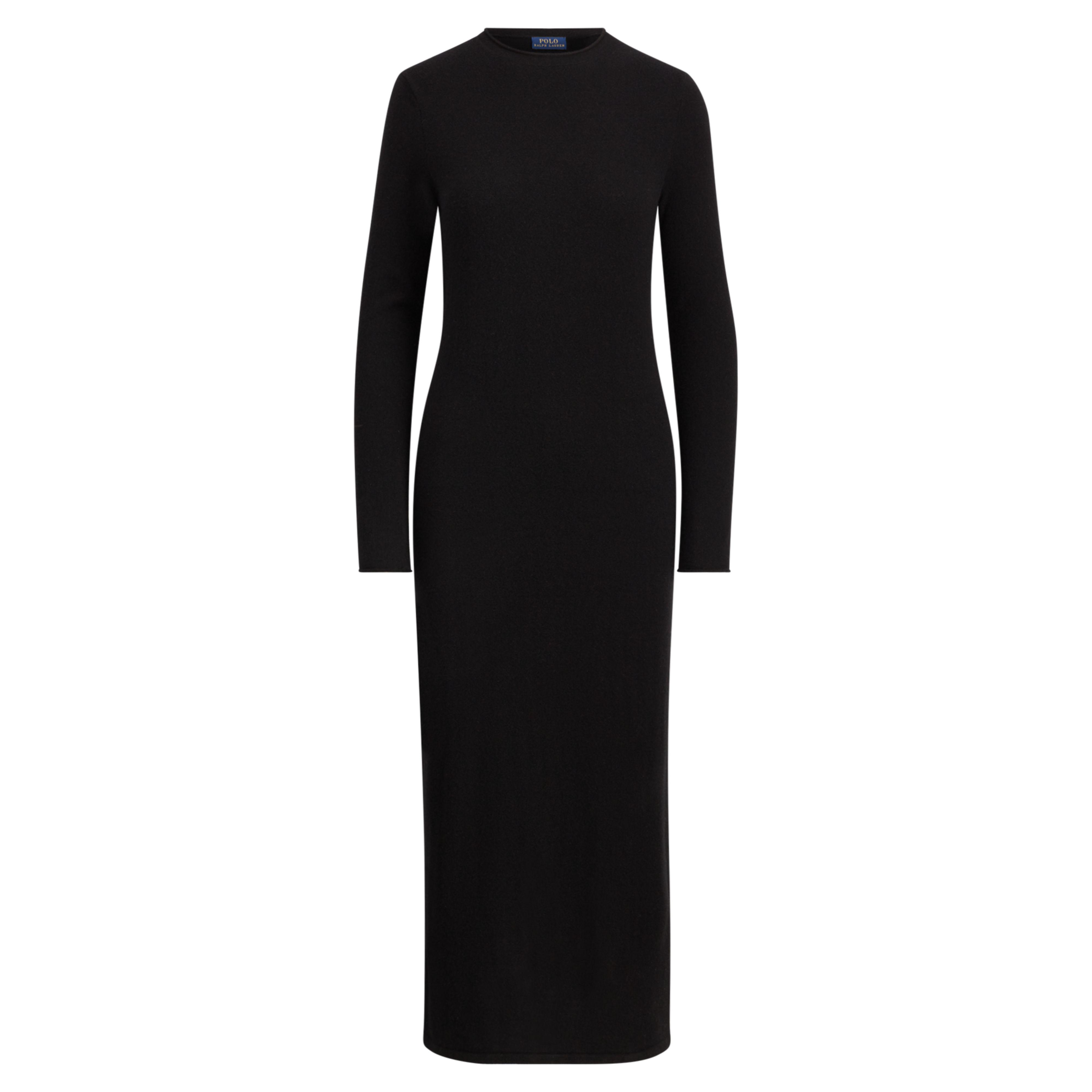 Polo Ralph Lauren Cashmere Midi Dress in Black - Lyst