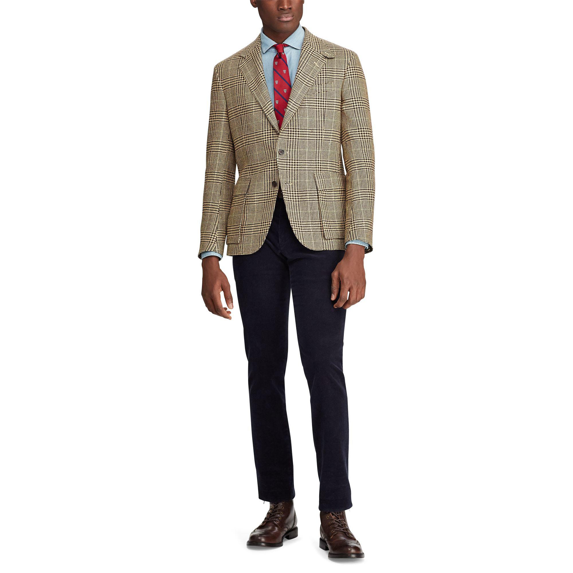Polo Ralph Lauren Wool The Rl67 Glen Plaid Jacket in Brown for Men | Lyst