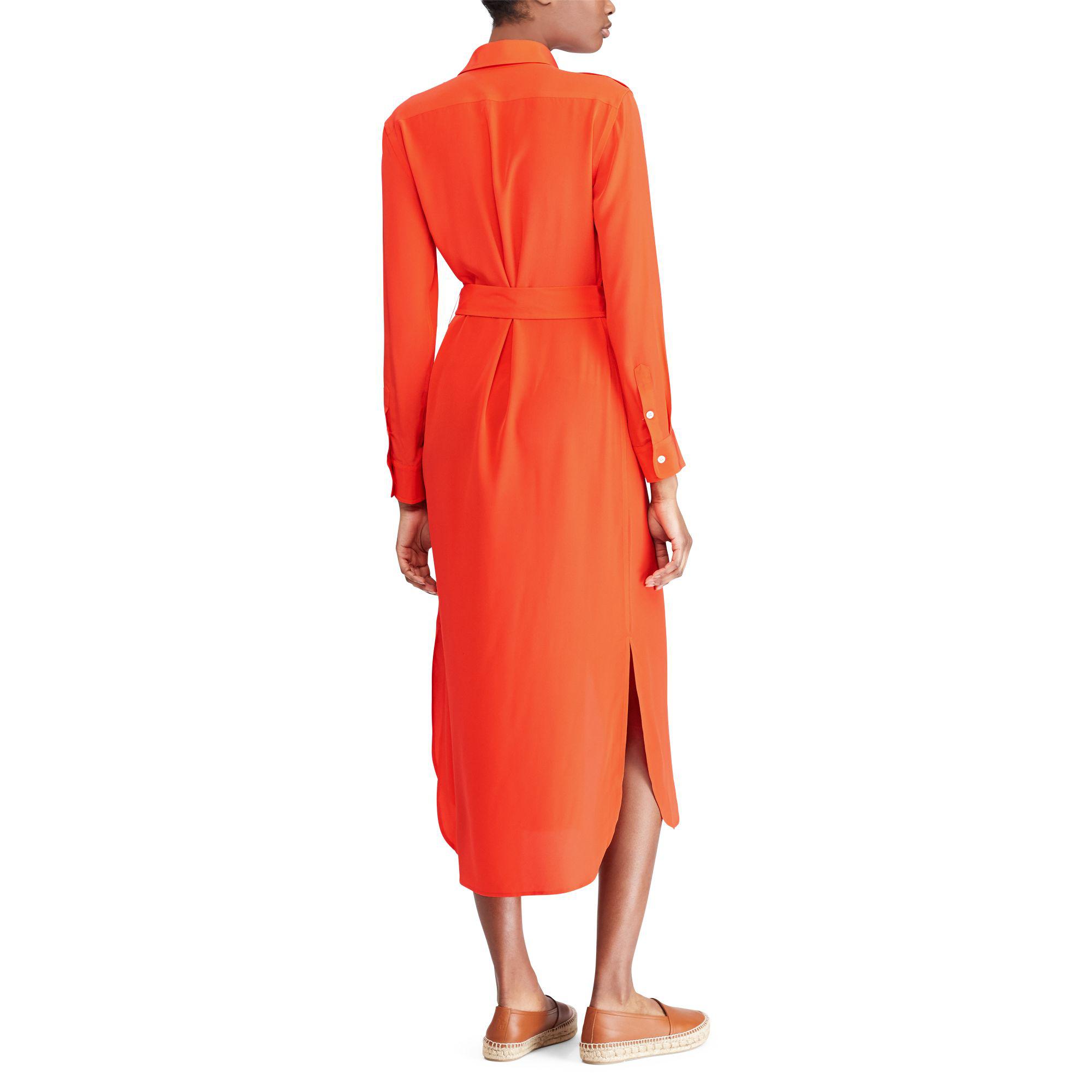 ralph lauren silk shirt dress