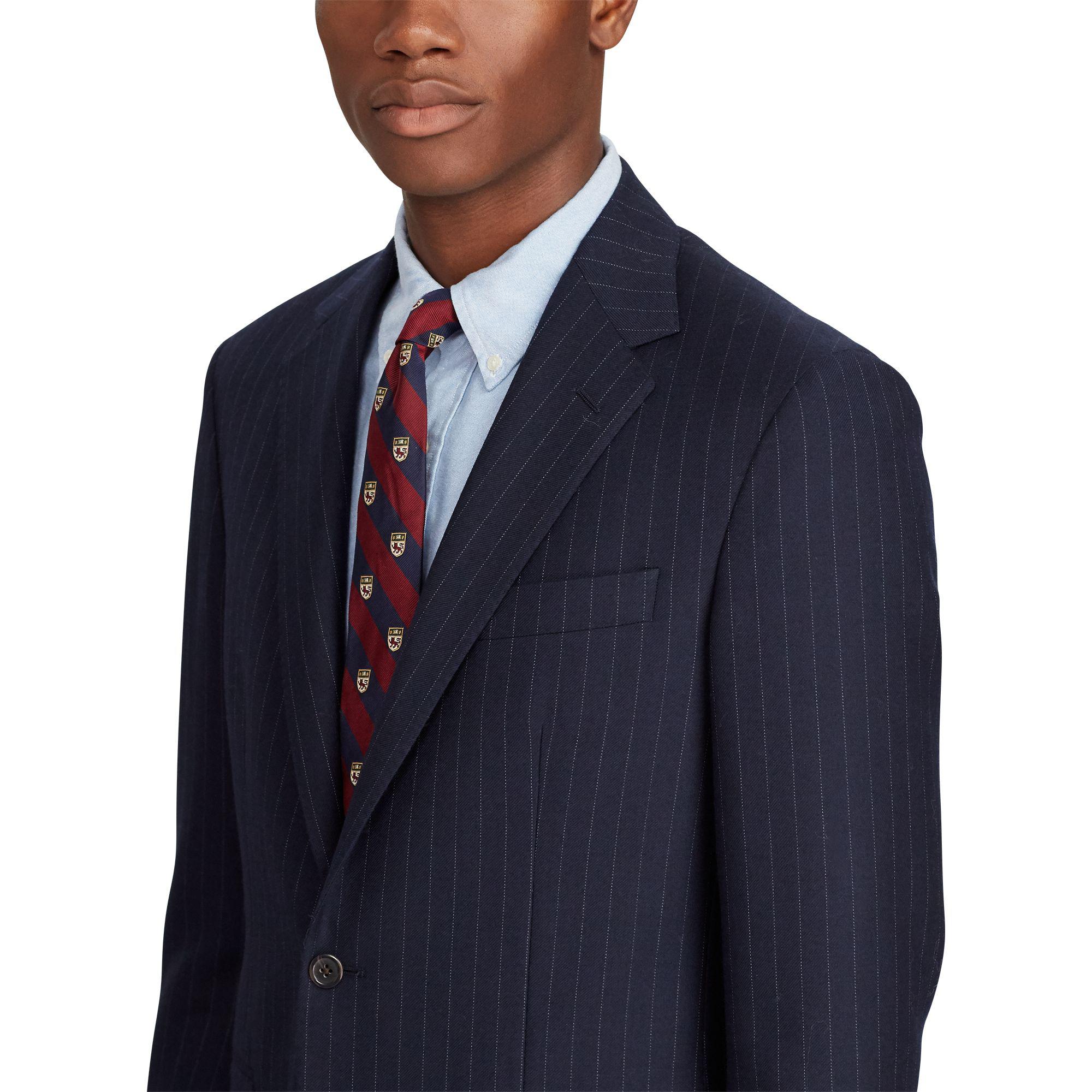 ralph lauren blue pinstripe suit