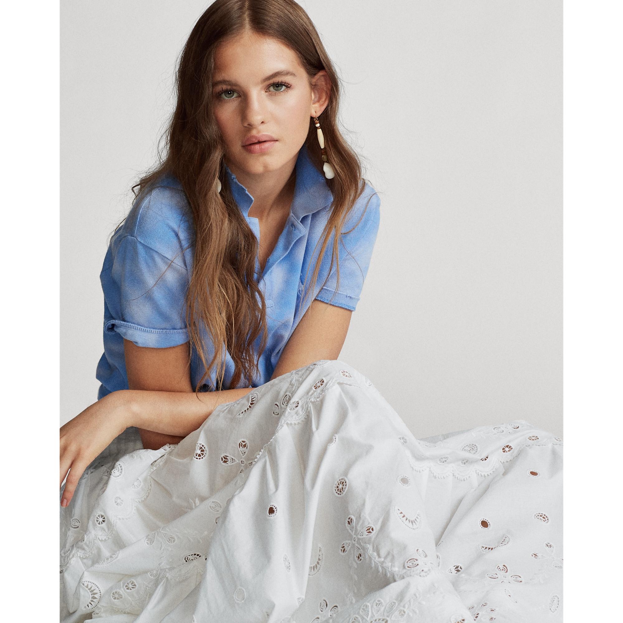 Tiered midi skirt in eyelet poplin cheap