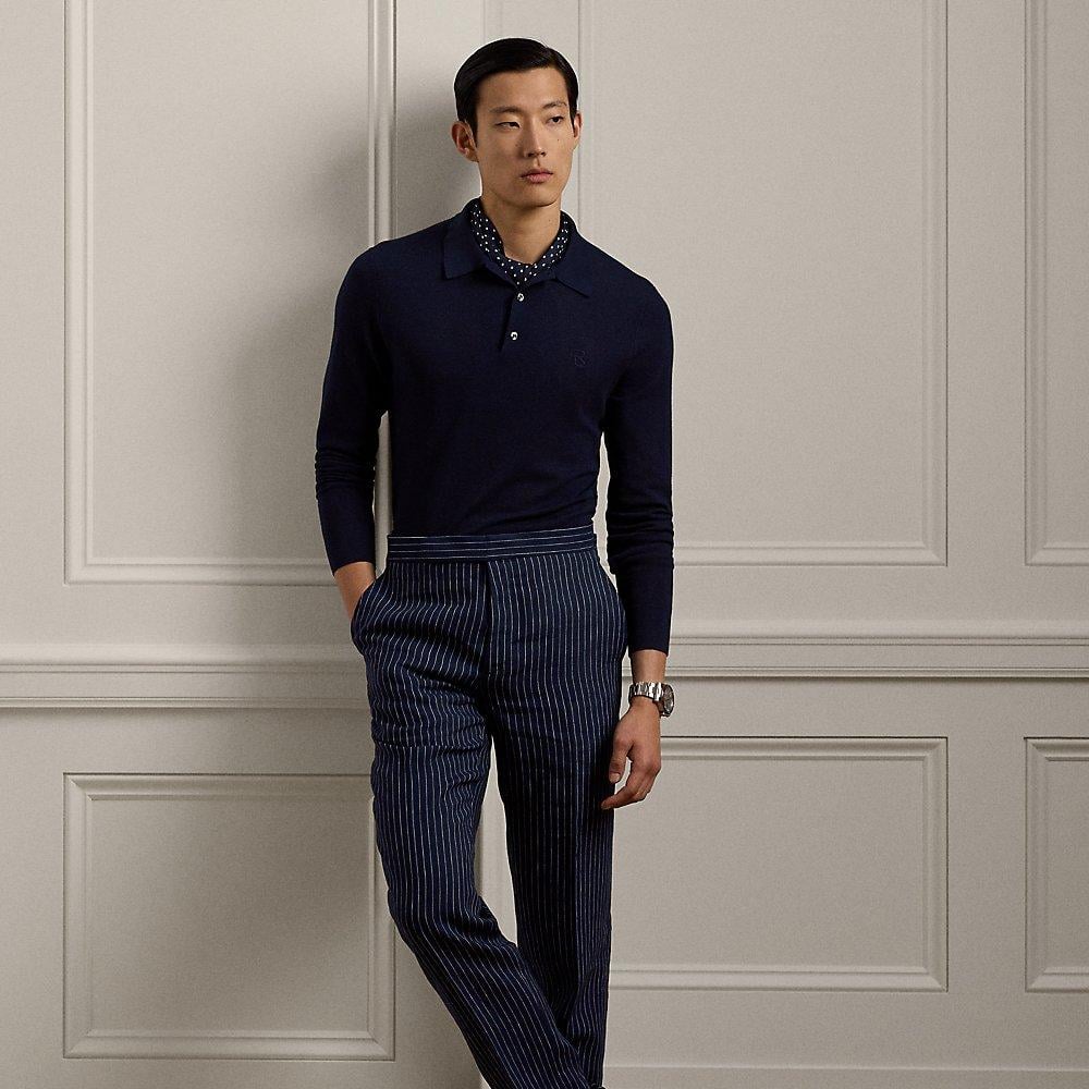 Ralph Lauren Gregory Hand-tailored Pinstripe Trouser in Blue for