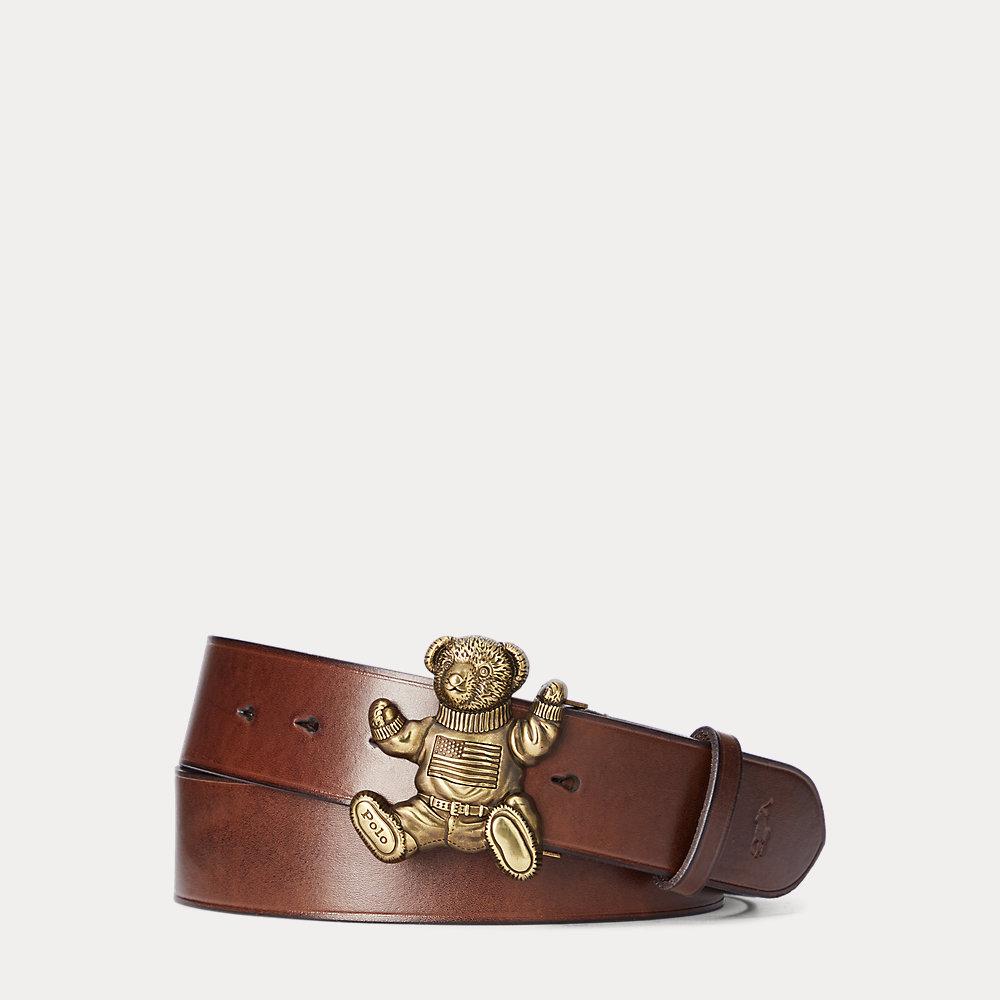 Ralph Lauren Polo Bear Leather Belt in Brown for Men Lyst
