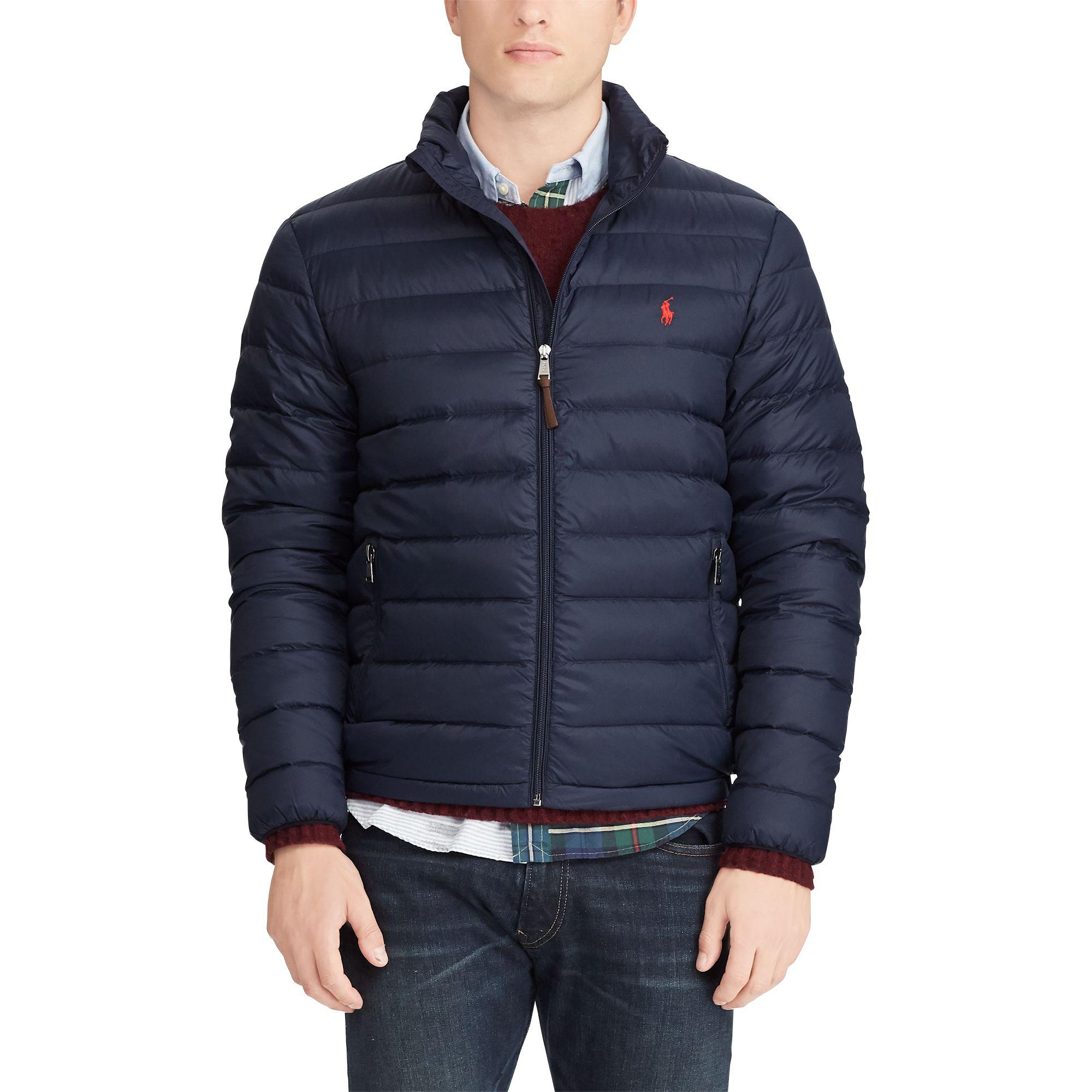 Polo Ralph Lauren Leather Packable Quilted Down Jacket in Blue for Men -  Lyst