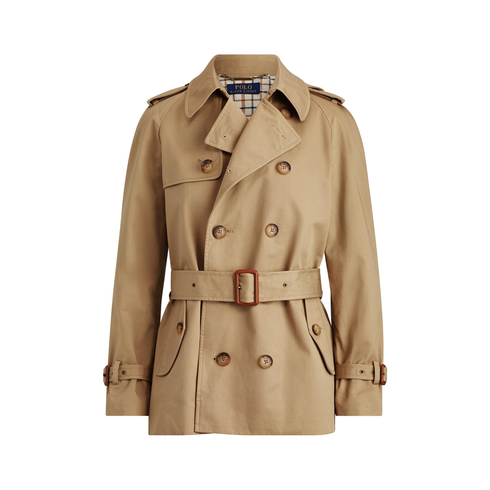 Ralph Lauren Twill Belted Trench Coat in Natural - Lyst