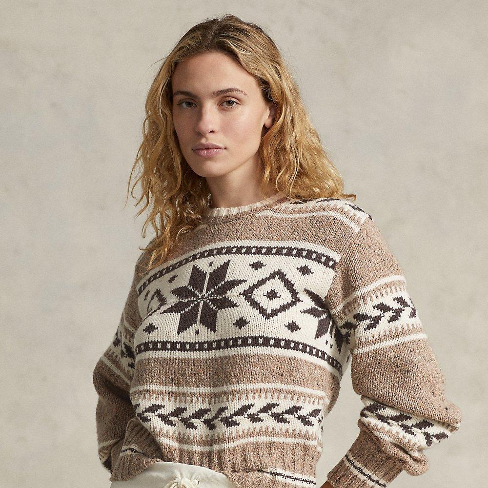 Ralph Lauren Intarsiaknit Woolblend Sweater in Gray Lyst