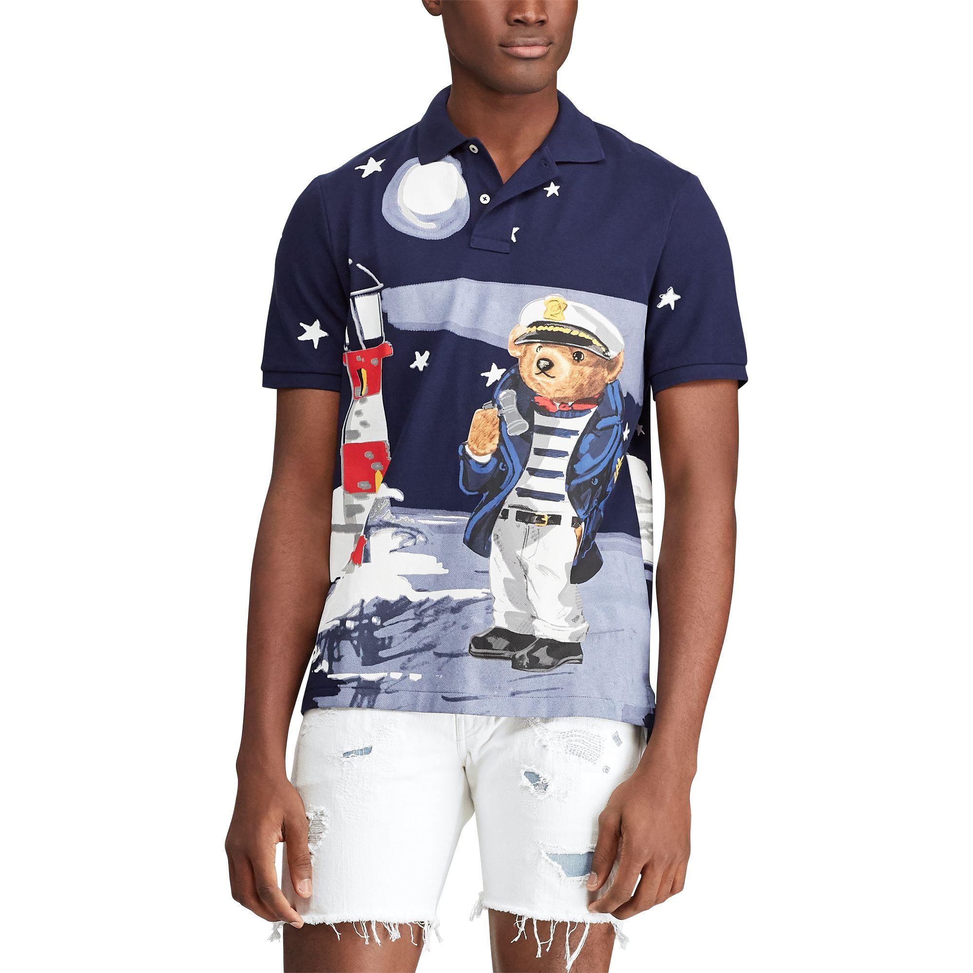 Polo Ralph Lauren Classic Fit Nautical Bear Polo in Blue for Men | Lyst