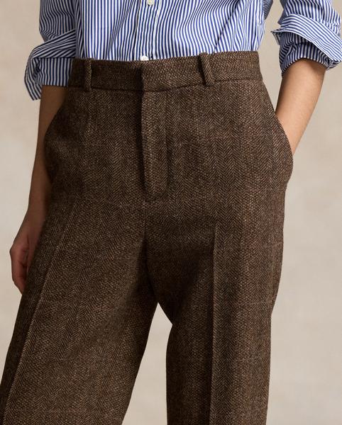 POLO RALPHLAUREN　WOOL TWEED 2TUCK SLACKS Windowpane Wool Tweed Officer's Pant