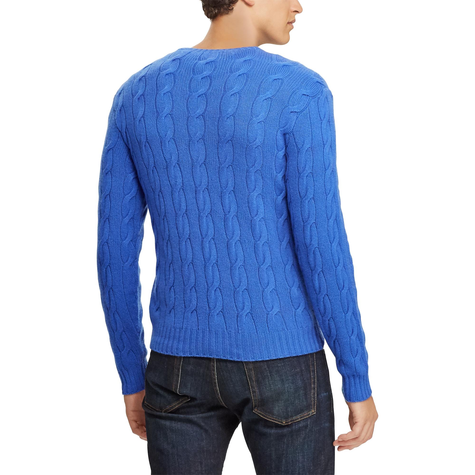 Ralph Lauren Purple Label Cable-knit Cashmere Sweater in Blue for Men ...