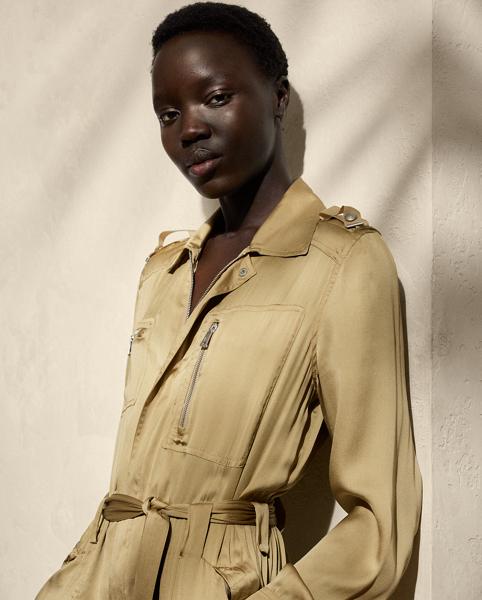 louren trench collar jumpsuit