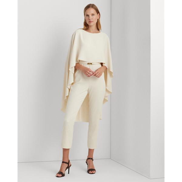 Ralph Lauren Ralph Lauren Belted Cape Georgette Jumpsuit in Natural Lyst UK