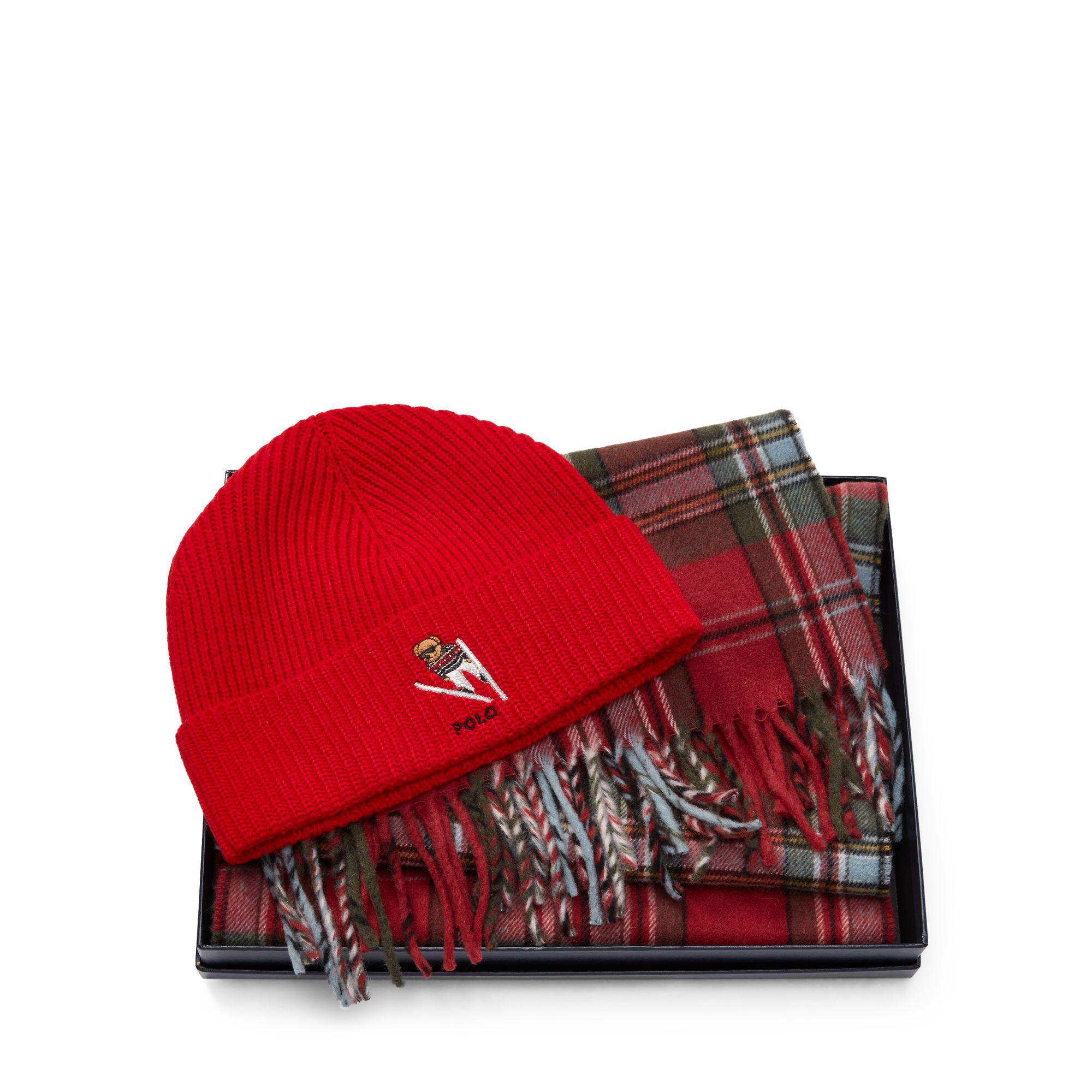 polo bear hat and scarf set