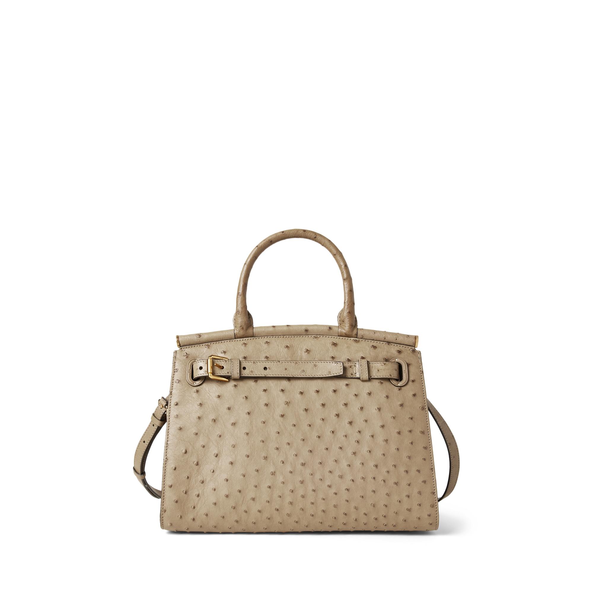 Ralph Lauren Ostrich Medium Rl50 Handbag in Brown | Lyst