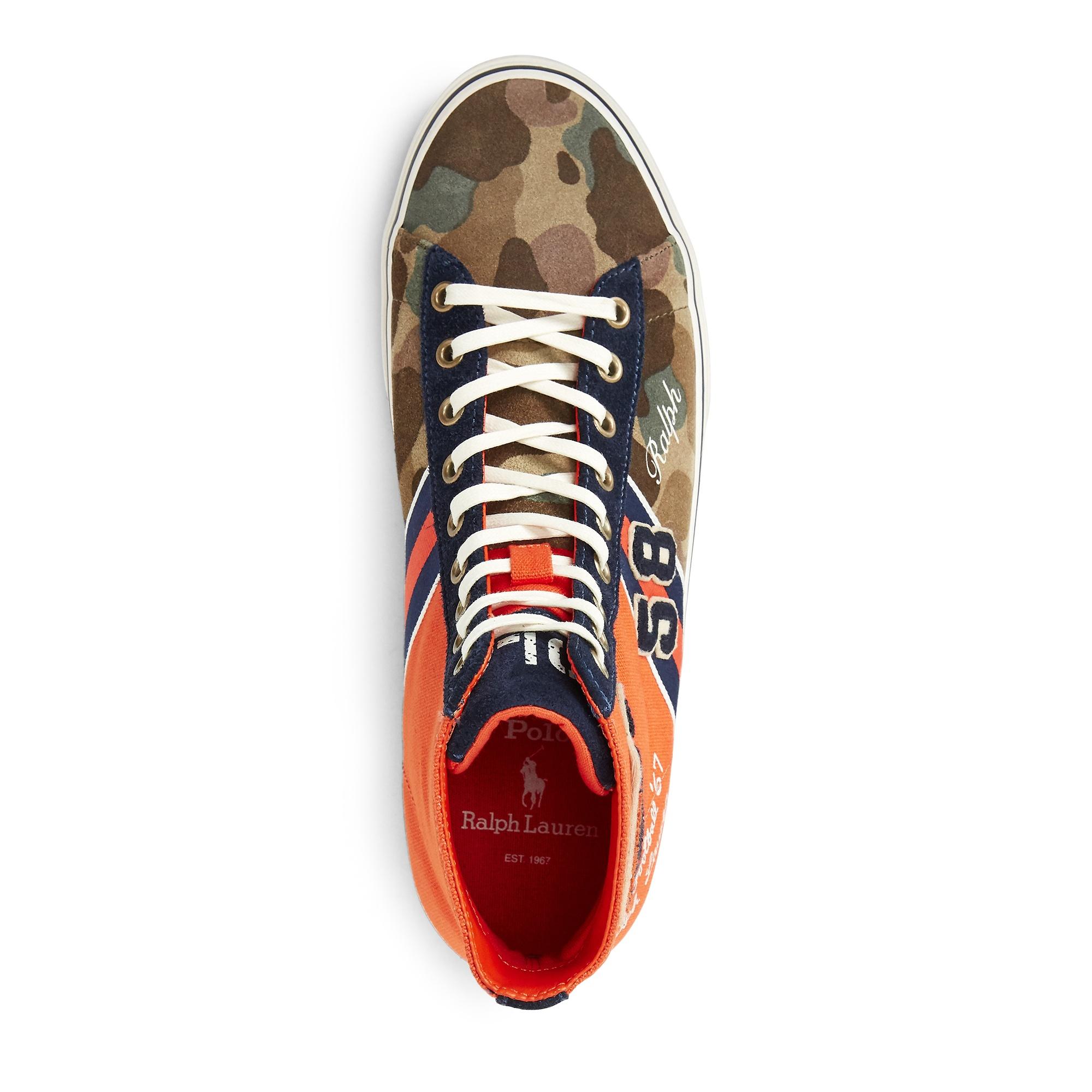 Polo Ralph Lauren Solomon Suede & Canvas Trainer for Men | Lyst