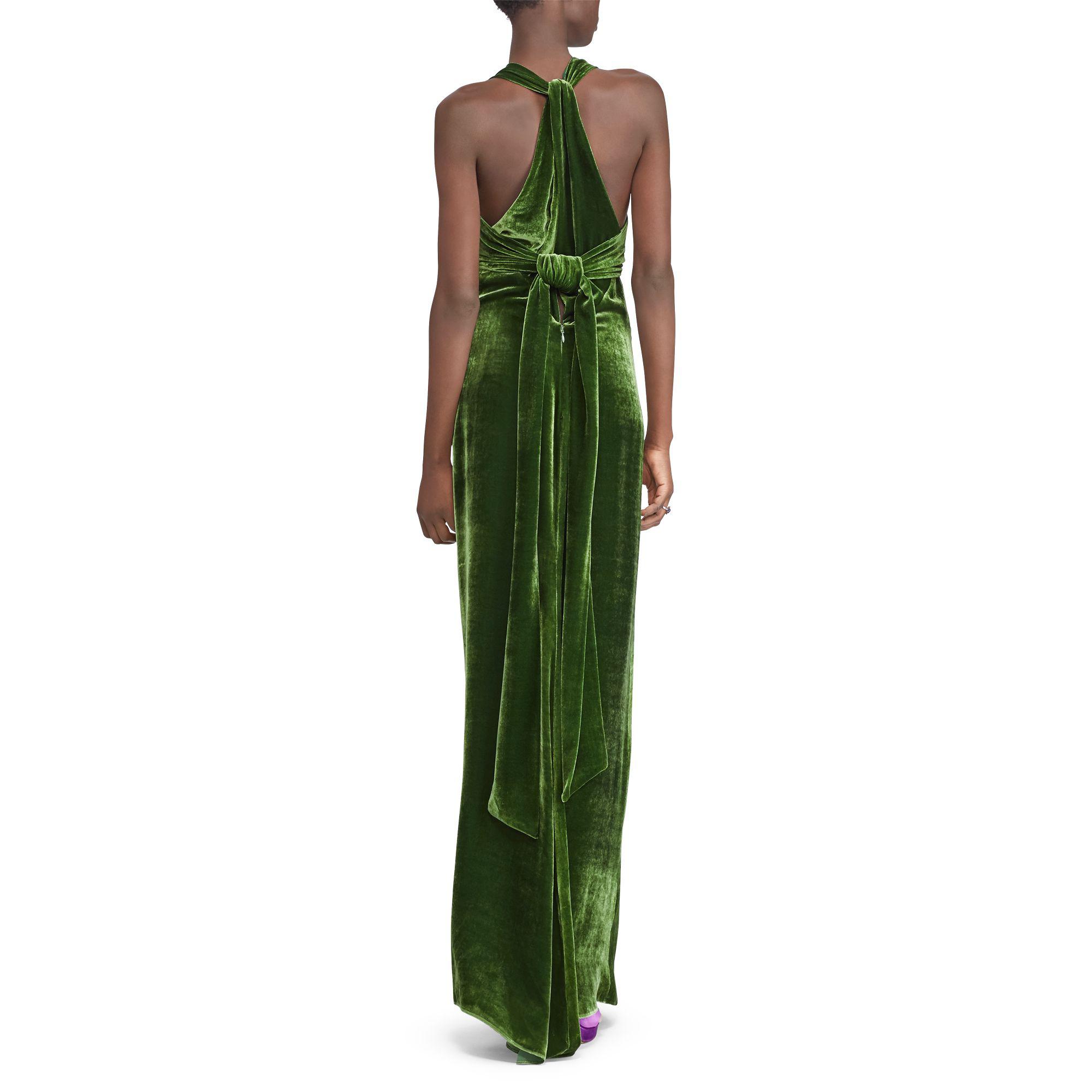 ralph lauren green velvet dress