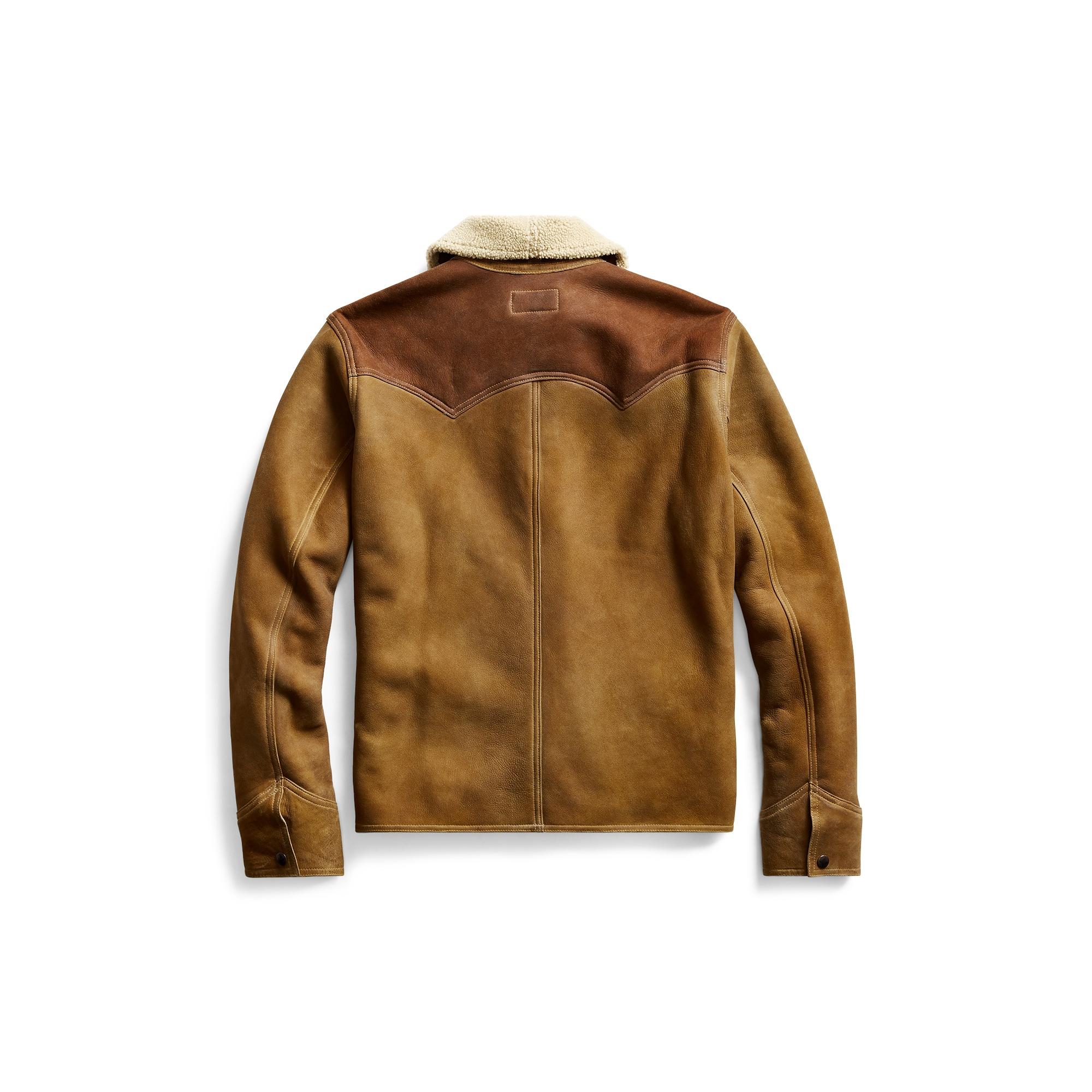 Men S Brown Shearling Rancher Jacket