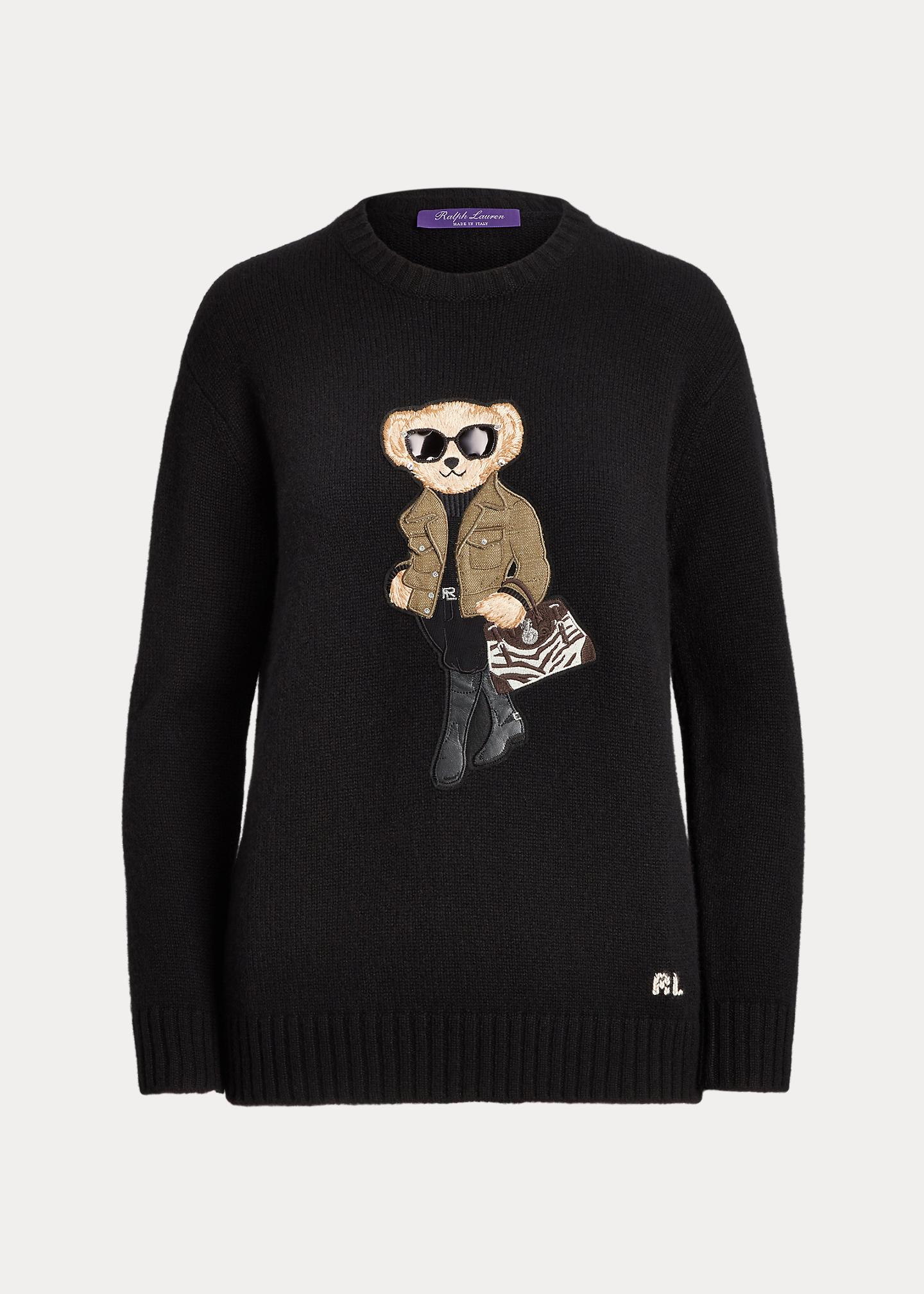 Ralph Lauren Utility Polo Bear Cashmere Jumper in Black Lyst UK
