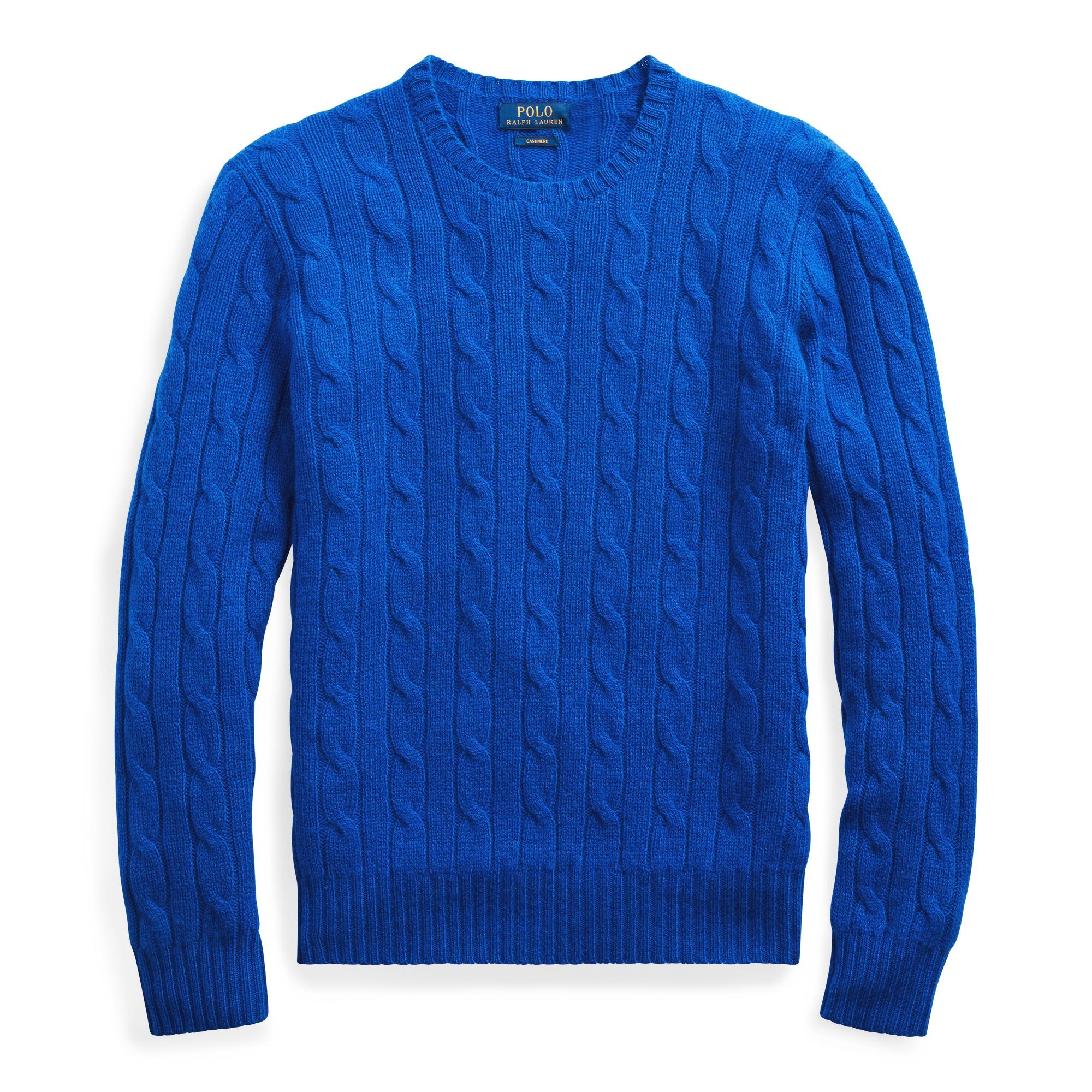 Ralph Lauren Cable-knit Cashmere Sweater in Blue for Men - Lyst