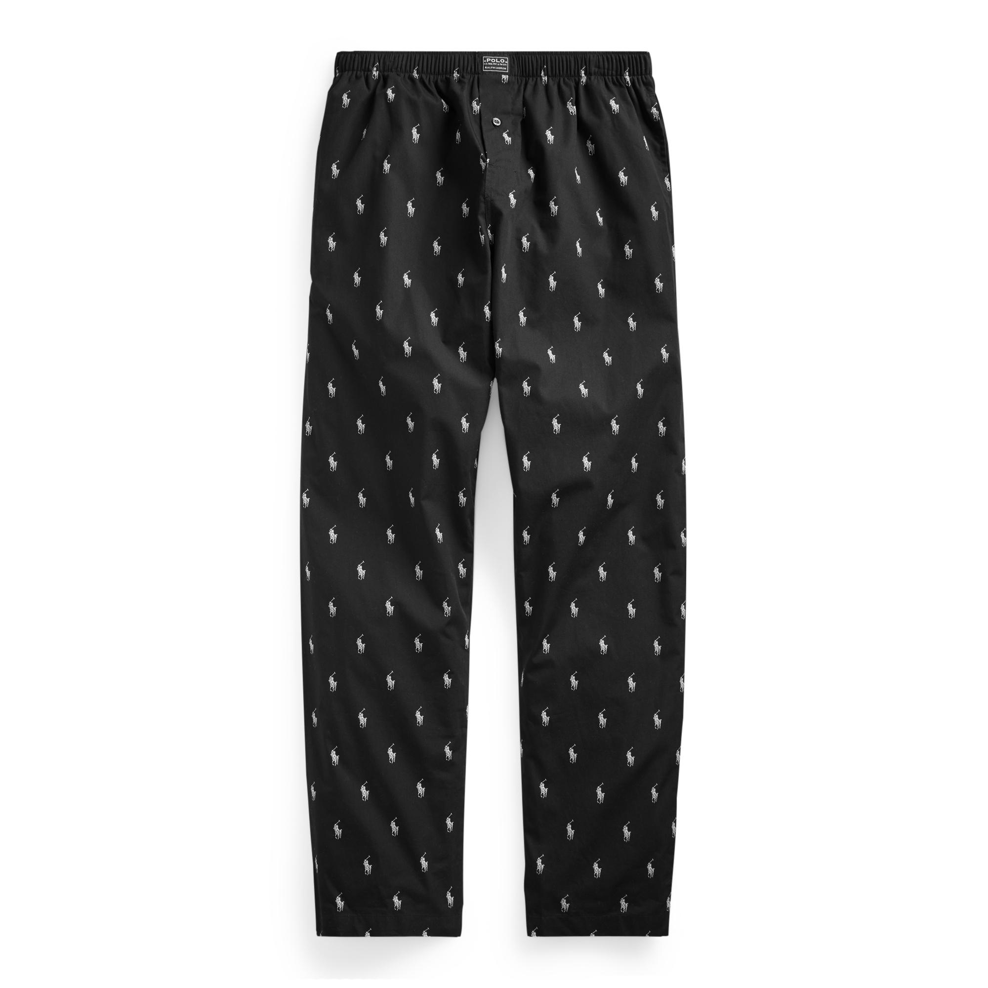 Polo Ralph Lauren Printed Pony Cotton Pajama Pants in Black for Men | Lyst