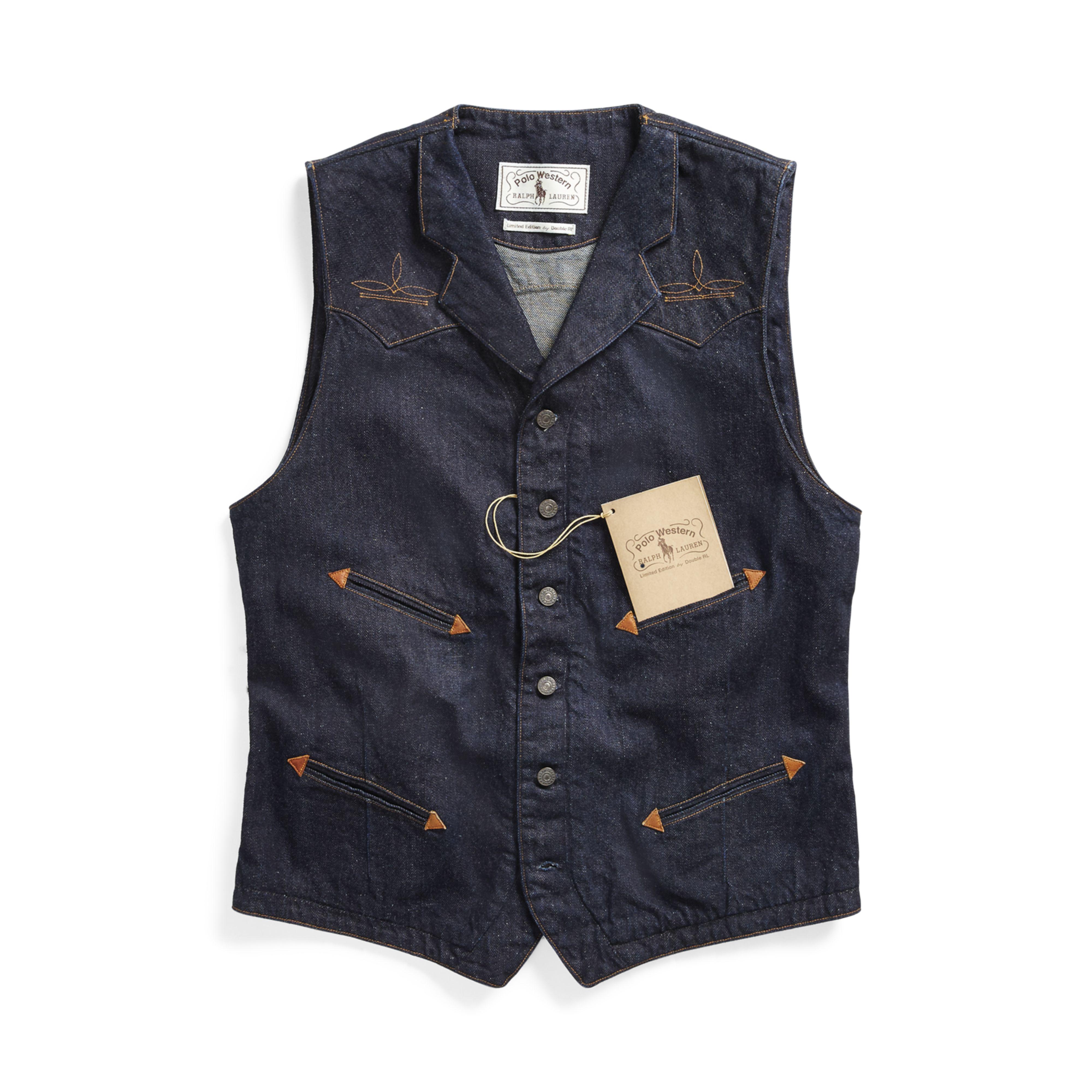 Rrl denim vest Clearance