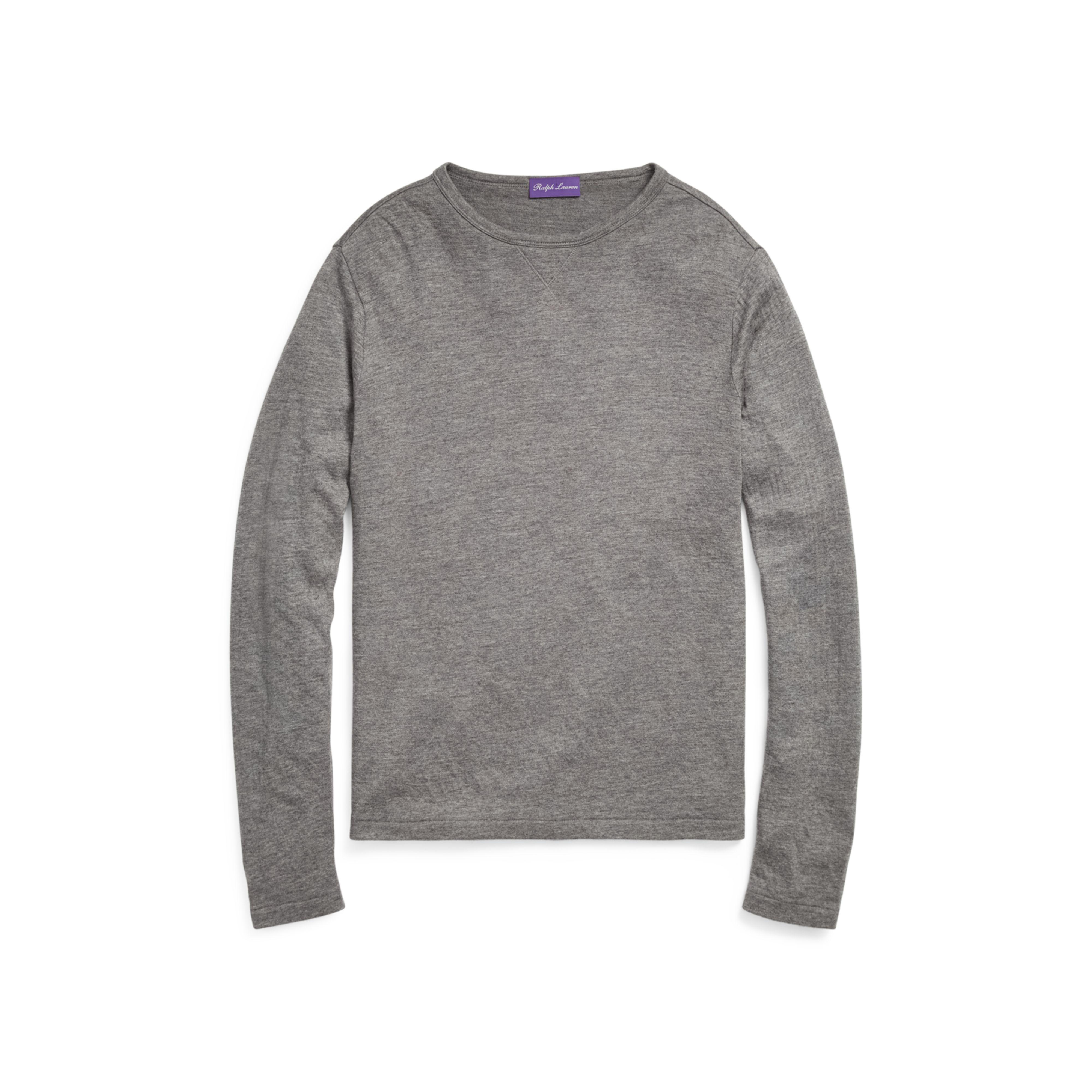 Ralph Lauren Purple Label Grey Crewneck Jersey T-Shirt Sweater New $395