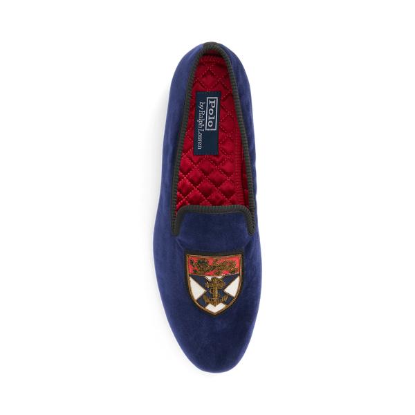 Polo Ralph Lauren Paxton Crest Velvet Slipper in Blue for Men