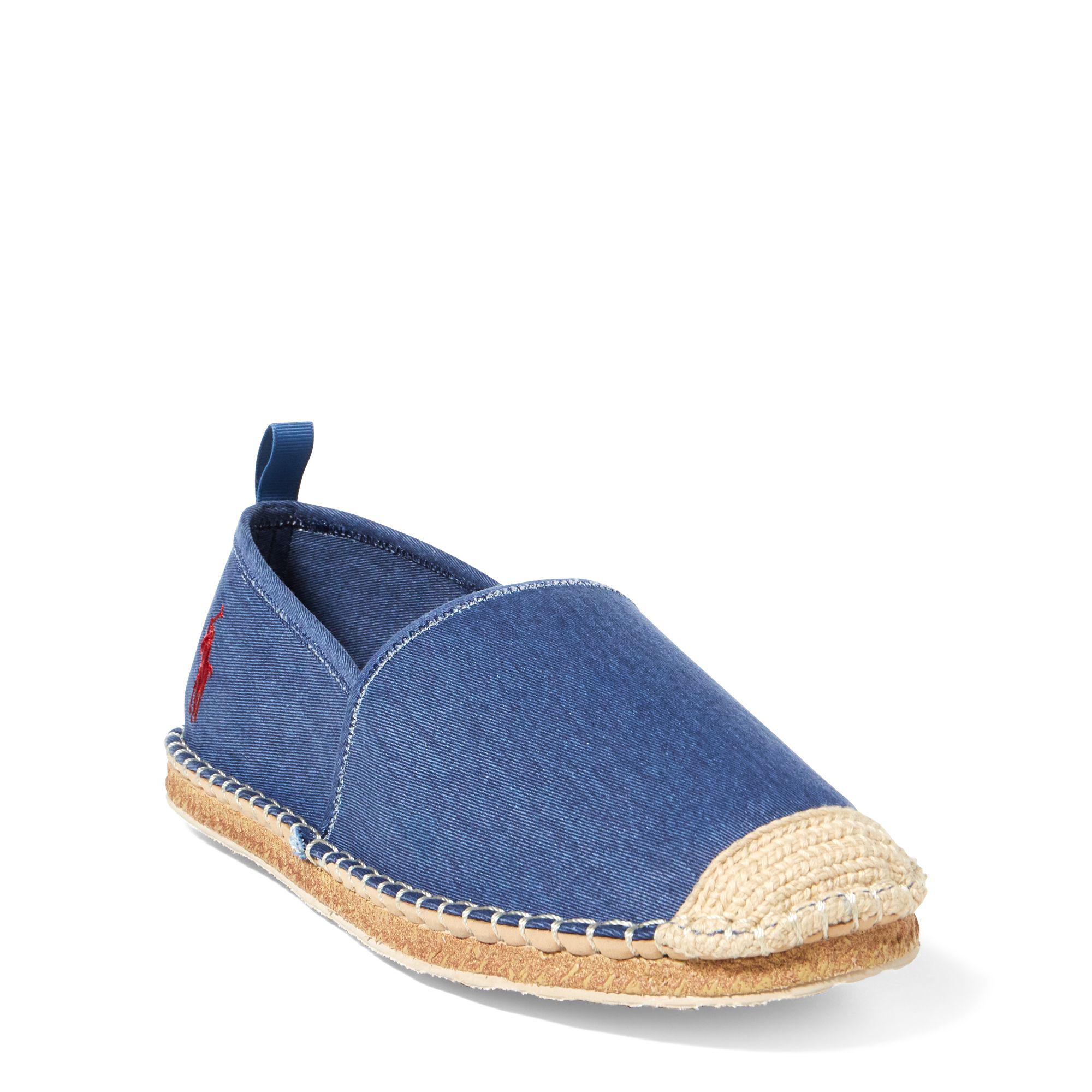 Polo Ralph Lauren Rubber Barron Washed-twill Espadrille in Blue for Men - Lyst