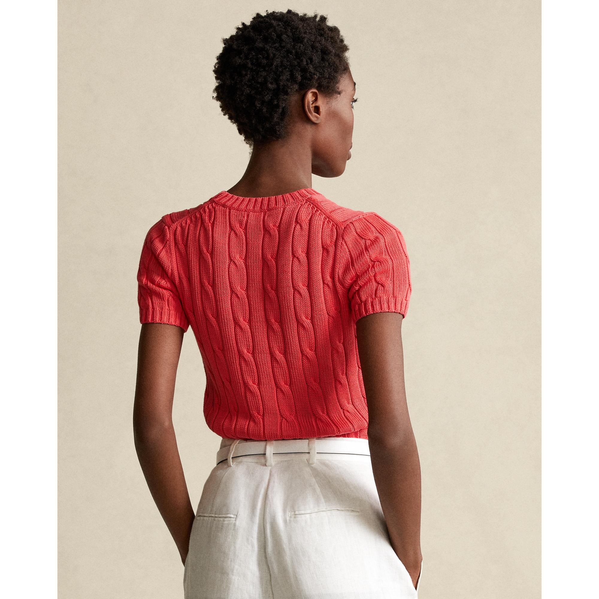 Polo Ralph Lauren Cotton Cableknit Shortsleeve Sweater Lyst