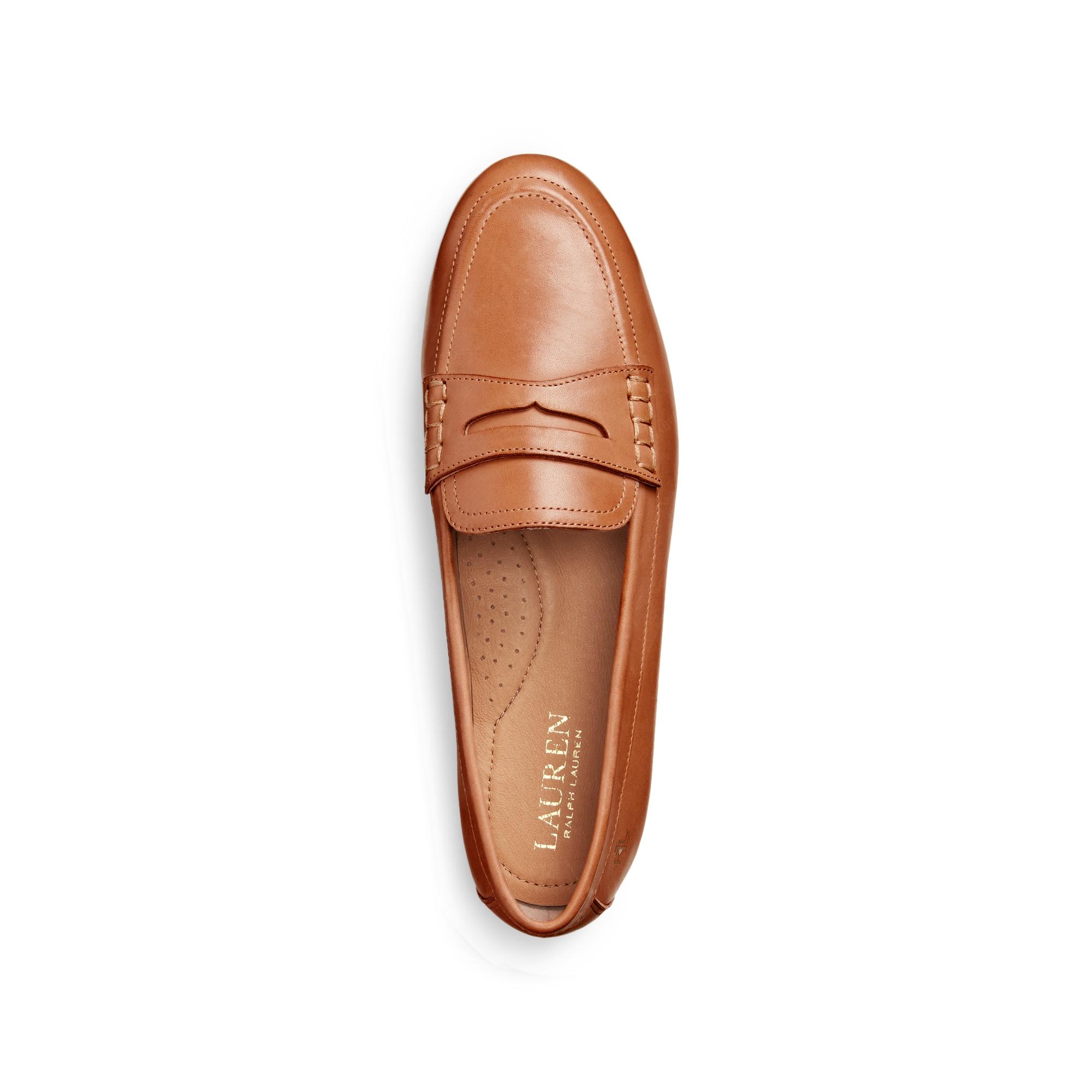 Ralph Lauren Ralph Lauren Adison Burnished Leather Loafer in Brown | Lyst