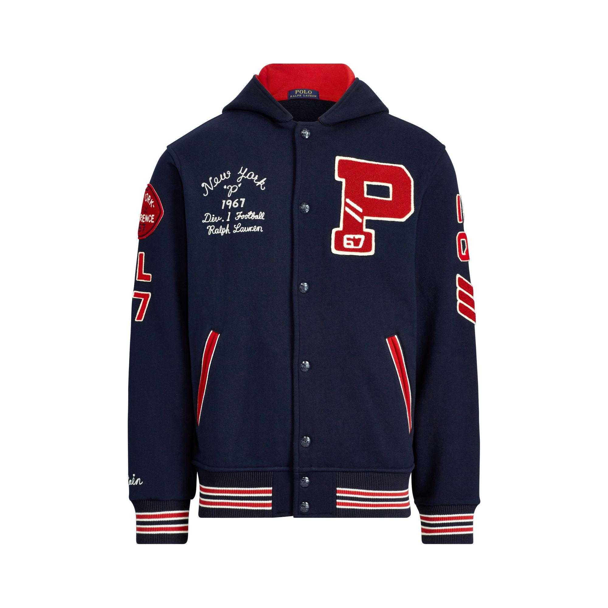 Polo Ralph Lauren Cotton Hooded Letterman Jacket in Blue for Men - Save ...