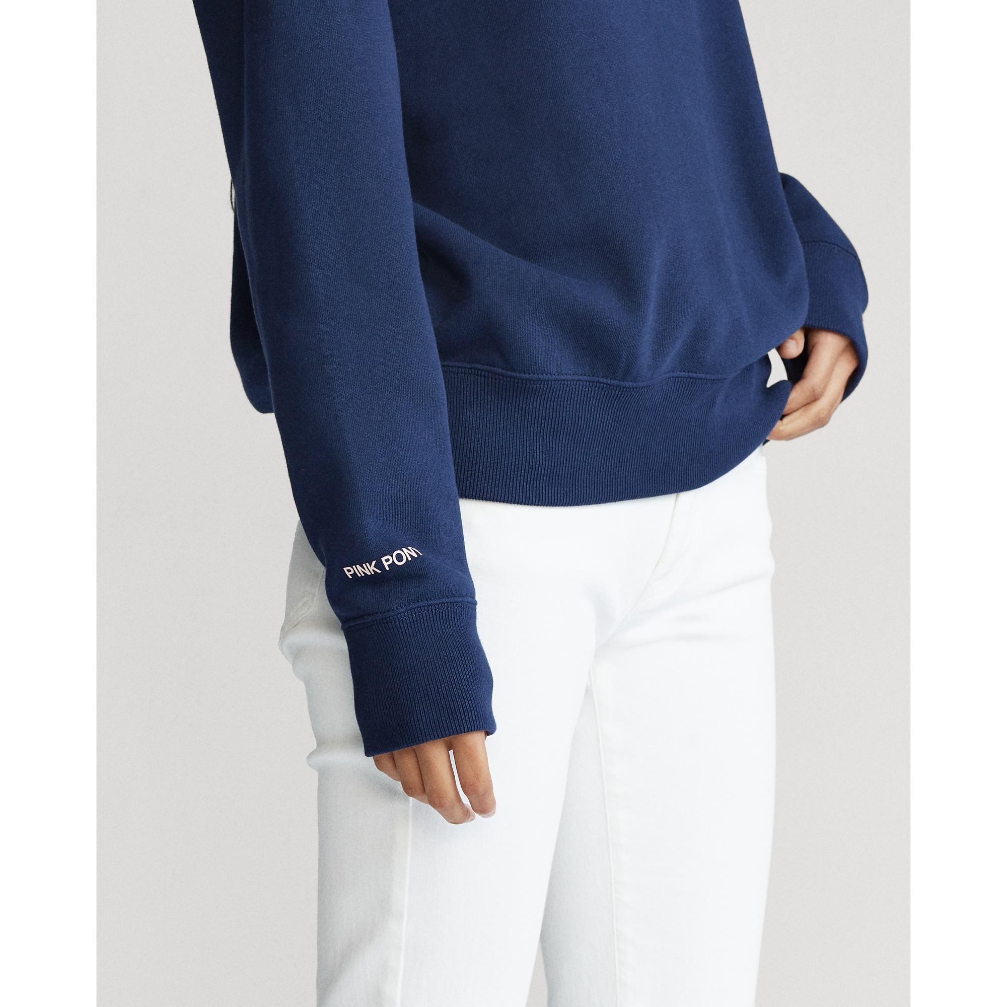 Ralph Lauren Pink Pony Fleece Sweatshirt in Blue - Lyst