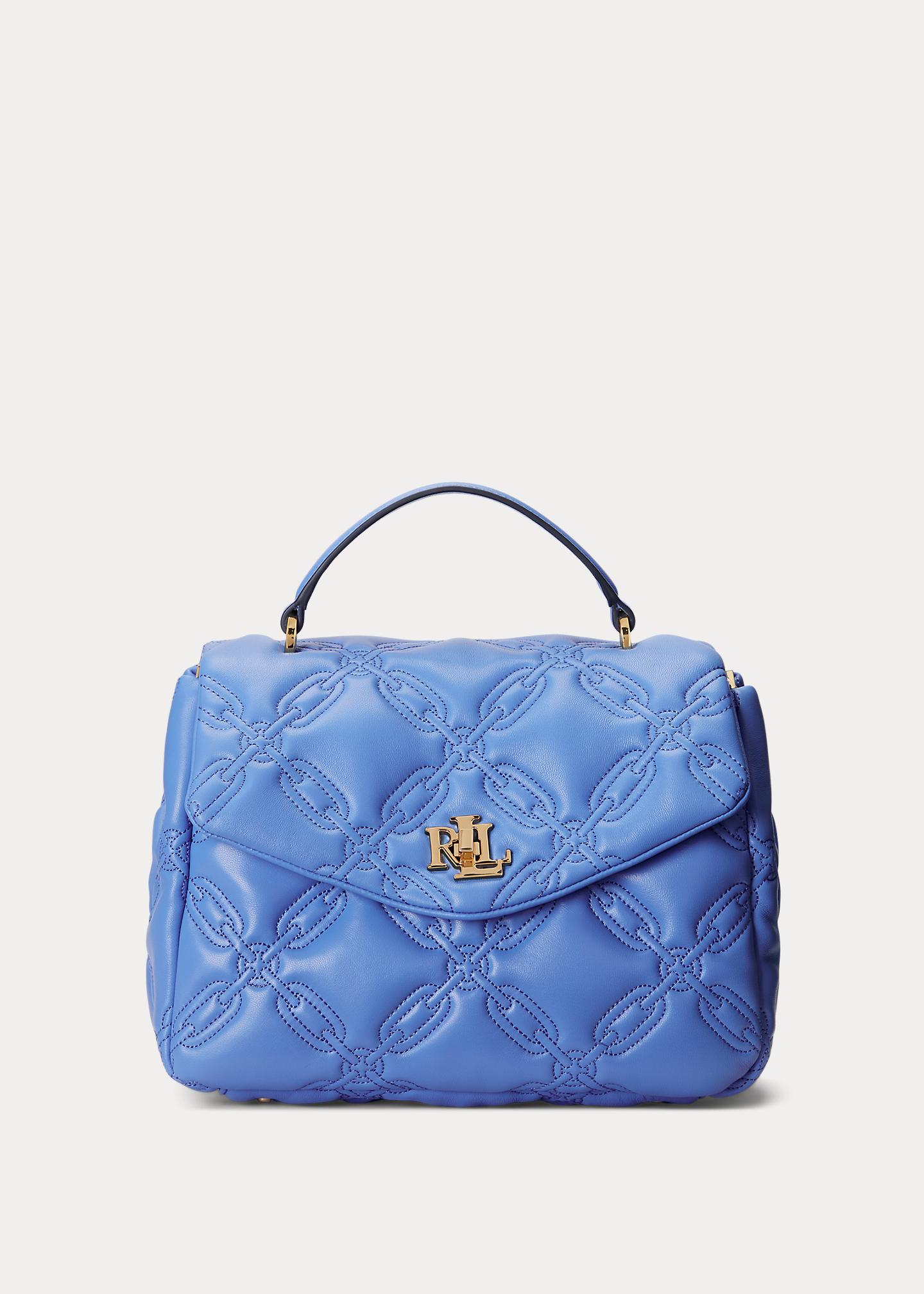 Ralph Lauren Quilted Leather Medium Farrah Satchel in Blue Lyst UK