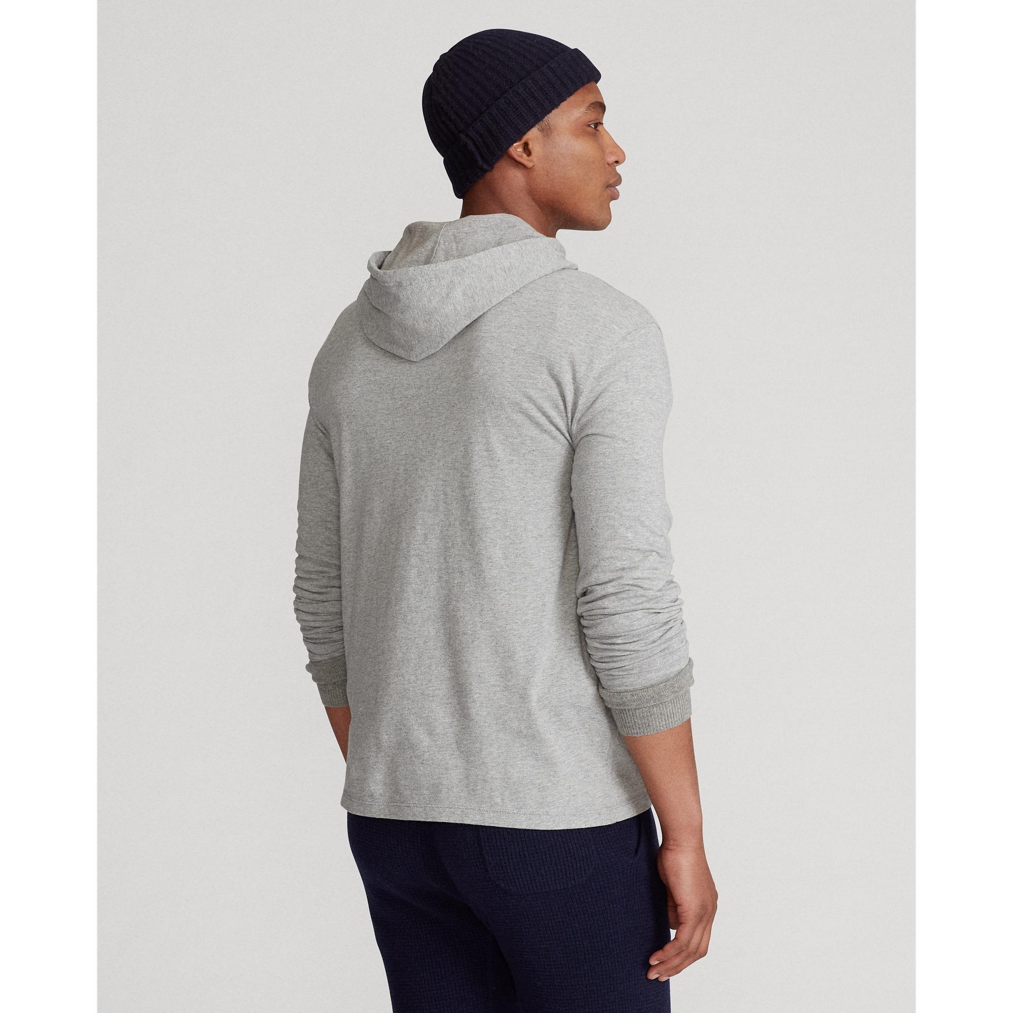 Ralph Lauren Cotton Polo Bear Jersey Hooded Tshirt in Gray for Men Lyst