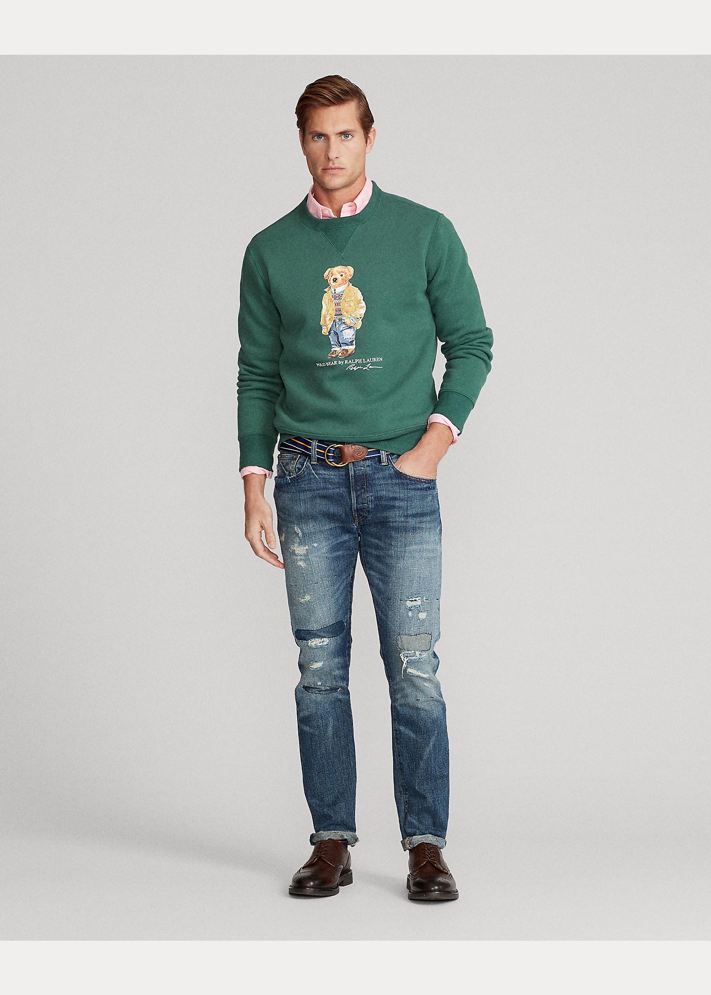 for Men Green gym and workout clothes Sweatshirts Mens Clothing Activewear Polo Ralph Lauren Fleece Sweatshirt in Emerald Green 