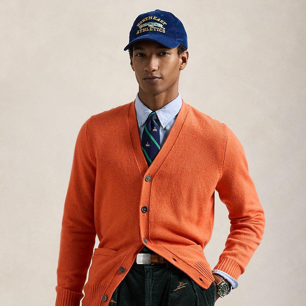 Cashmere Rote Herren Strickjacke Polo Ralph Lauren Rote Cashmere