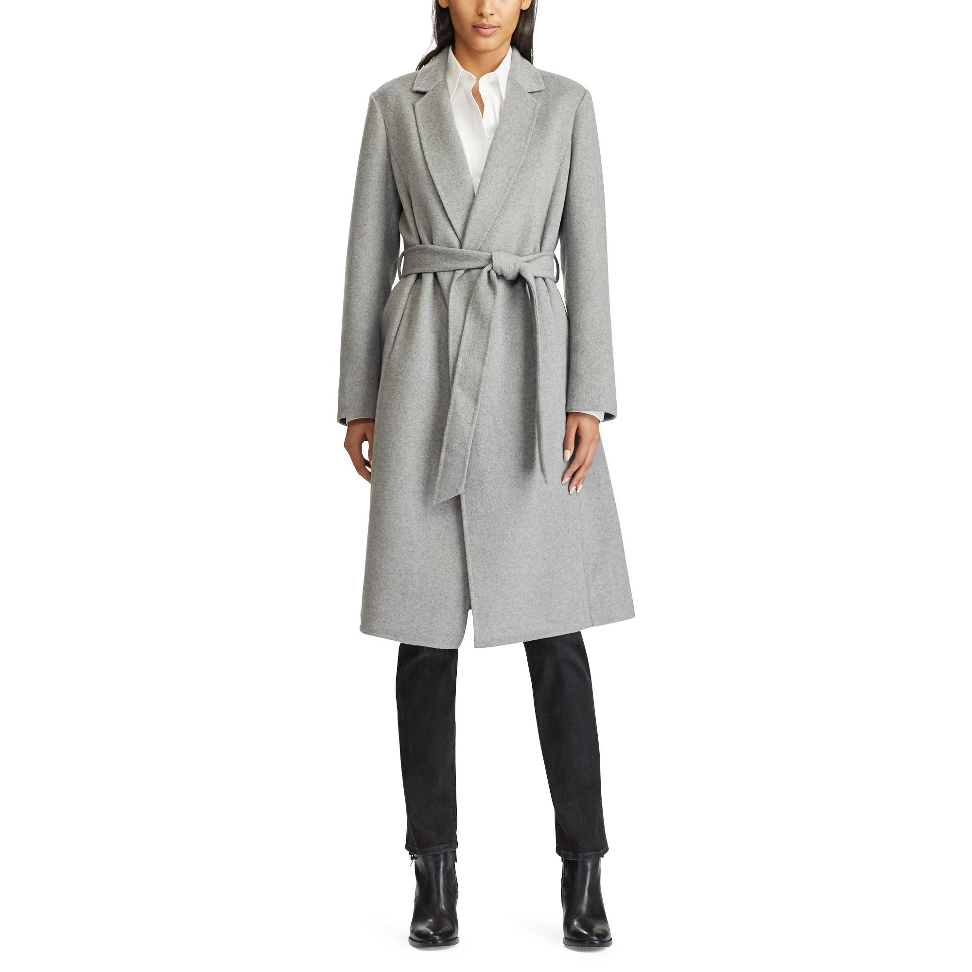 pale grey wool coat