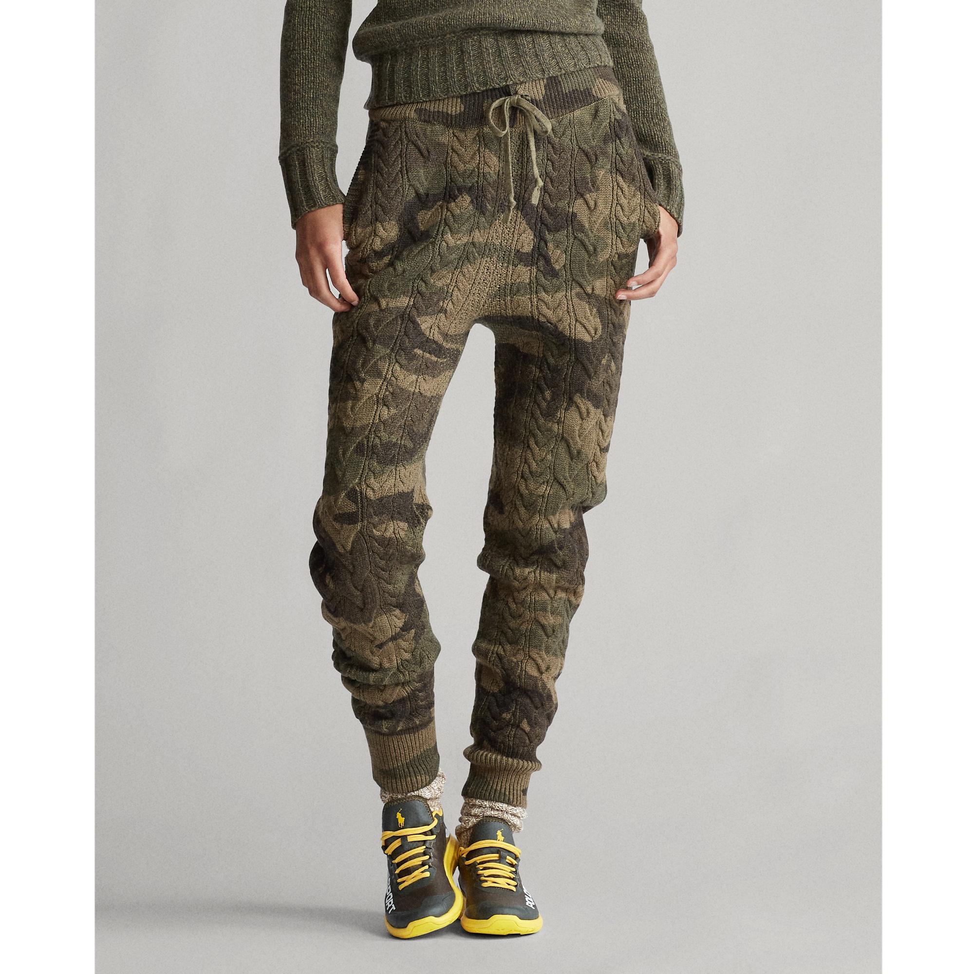 Polo Ralph Lauren Camo Cable-knit Jogger in Green | Lyst