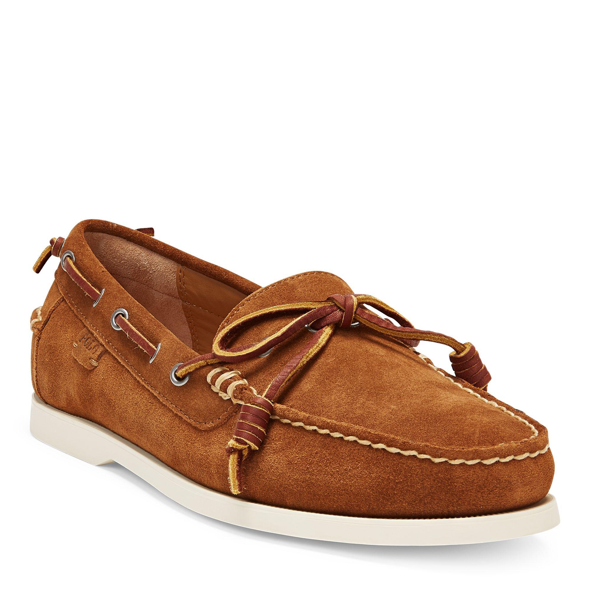 mens tan suede boat shoes